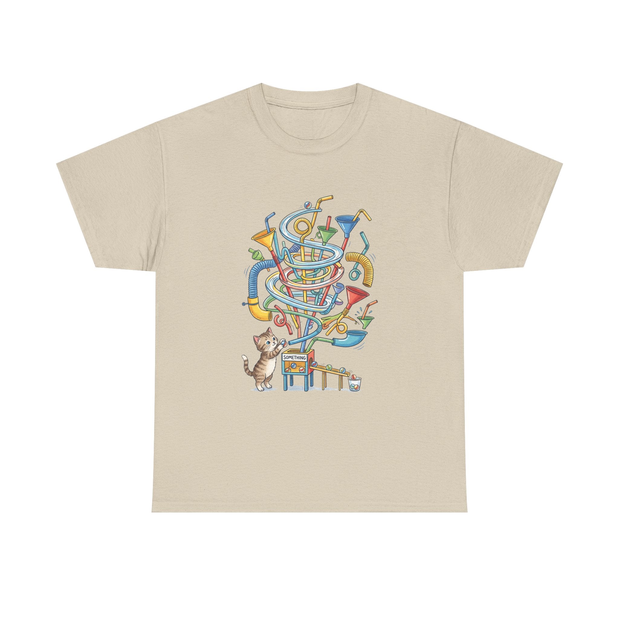 Music Cat T-Shirt — Whimsical Cat Playing Colorful Instruments Tee