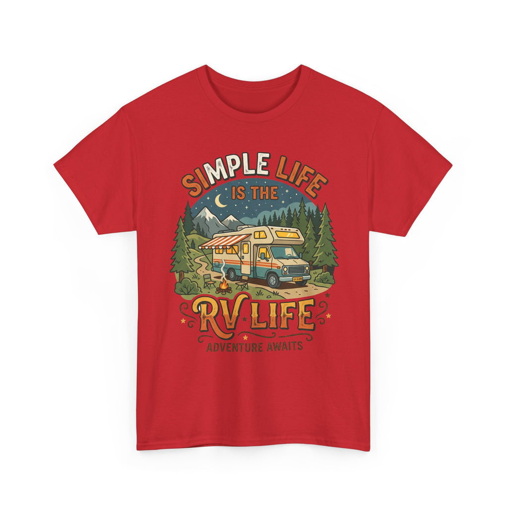 RV Life T‑Shirt — "Simple Life is the RV Life: Adventure Awaits" Camping Graphic Tee