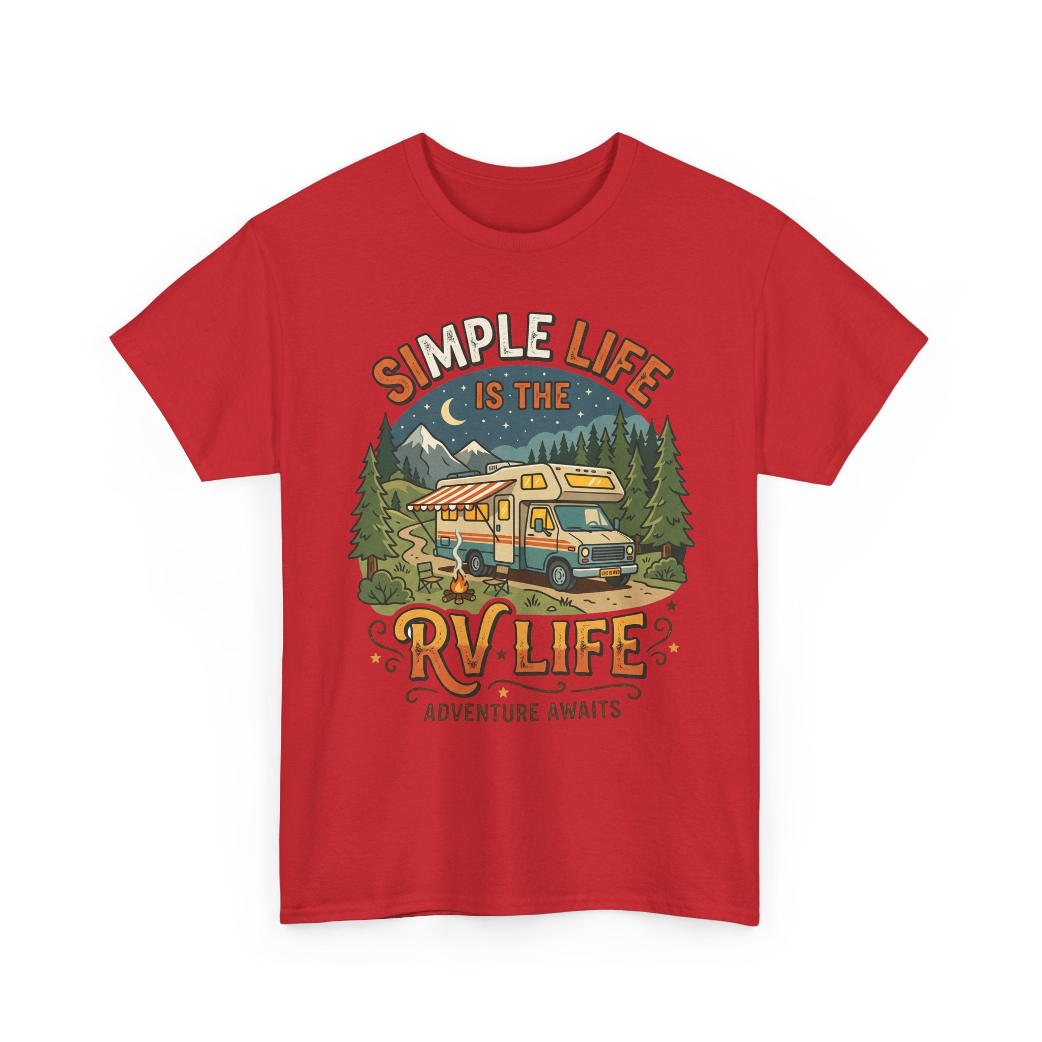 RV Life T‑Shirt — "Simple Life is the RV Life: Adventure Awaits" Camping Graphic Tee