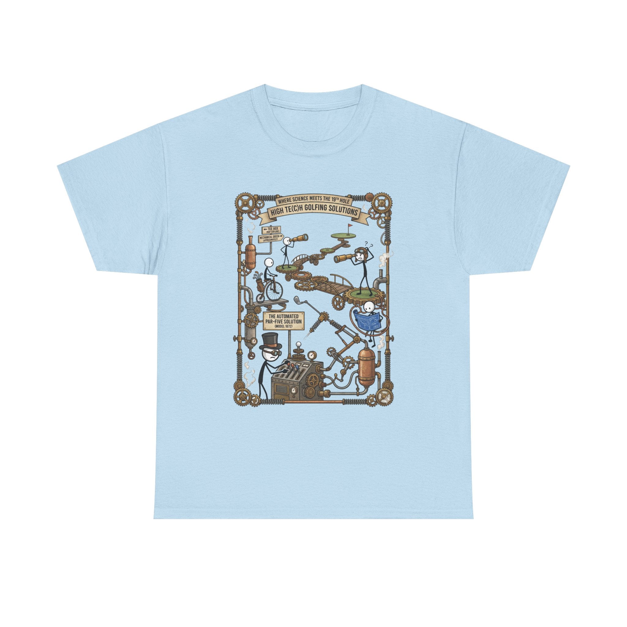 Steampunk Golf — ‘How To Make Par’ Vintage Contraption T-Shirt