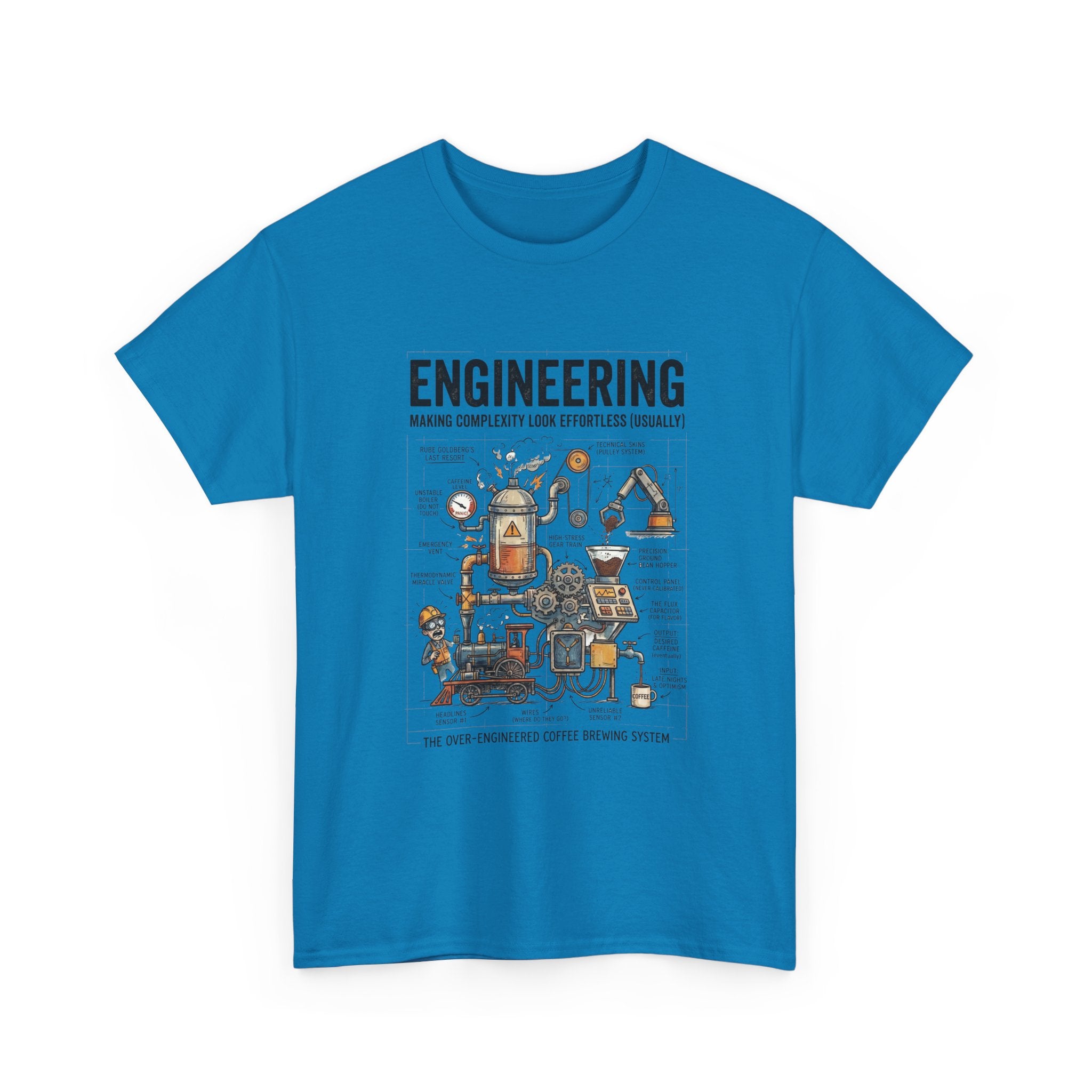 Engineering Diagram T‑Shirt — Funny STEM Illustration Tee for Engineers & Students