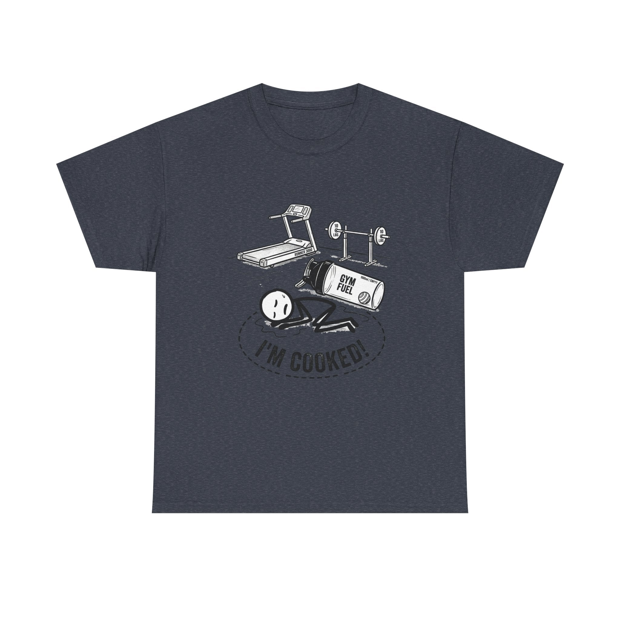 Fitness Humor T‑Shirt — "I'm Cooked!" Workout Exhaustion Tee