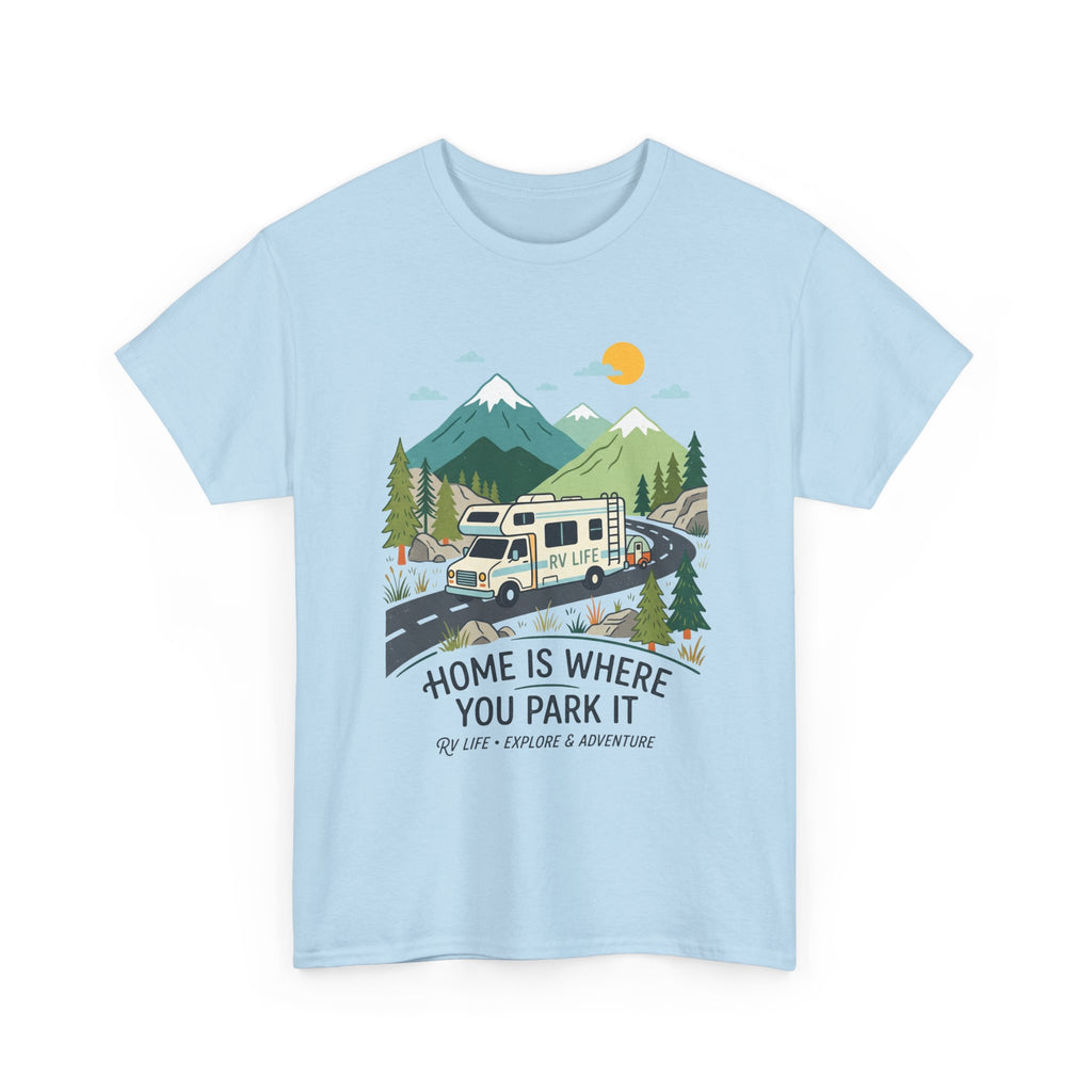 RV Camping T‑Shirt — "Home Is Where You Park It" Mountain Camper Tee