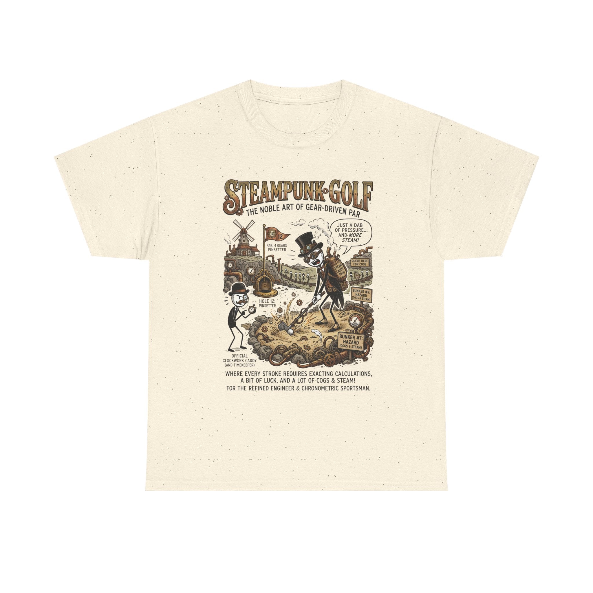 Steampunk Golf T-Shirt — Vintage Mechanical Golfers Graphic Tee