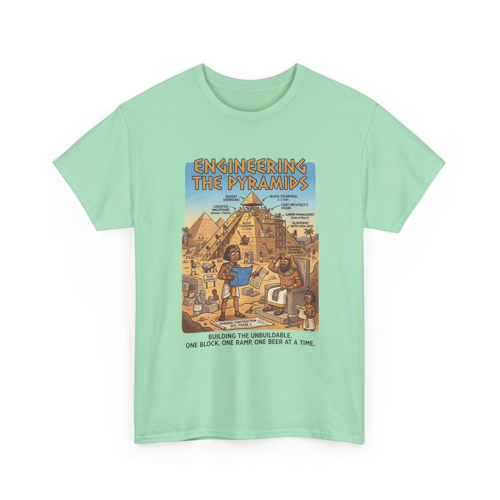 T-Shirt — "Engineering the Pyramids" Vintage Egypt Graphic Tee