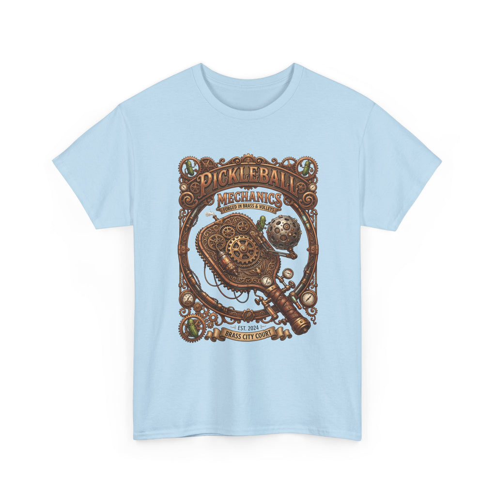 Pickleball Mechanics T-Shirt — Vintage Steampunk Paddle Design