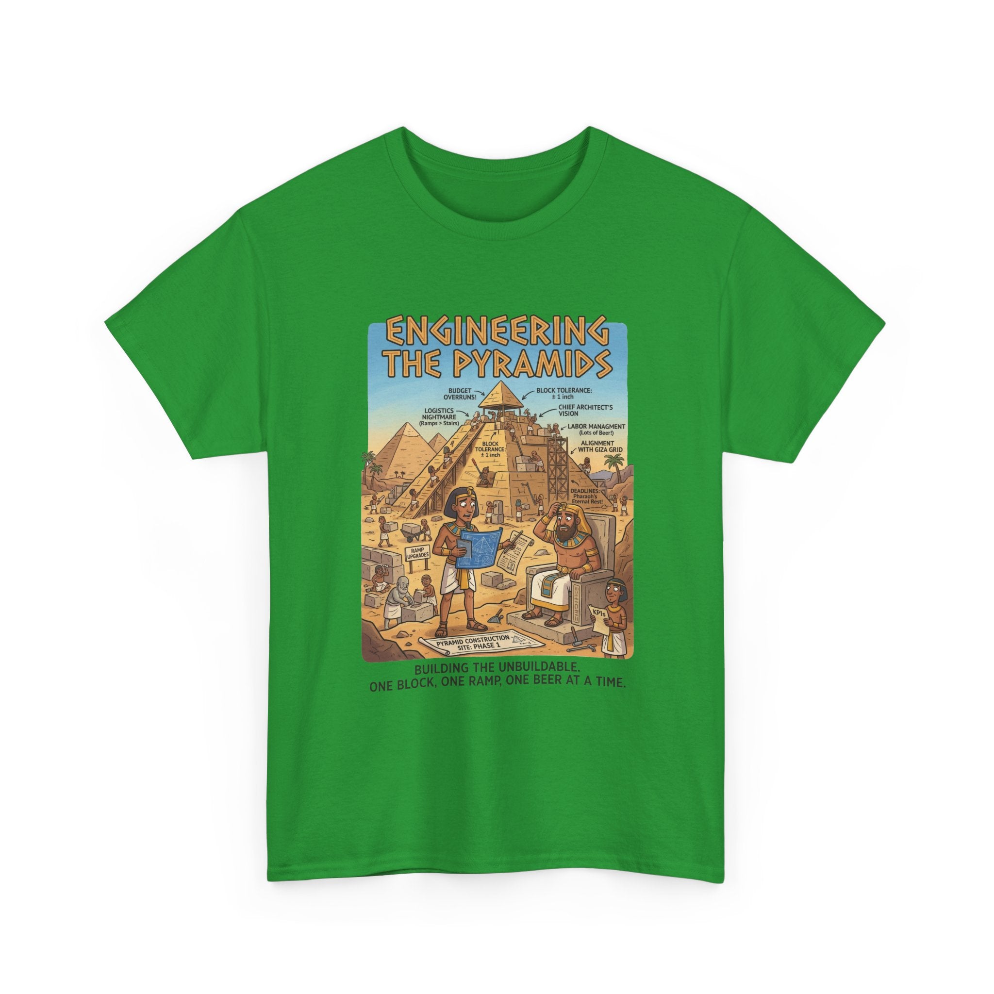 T-Shirt — "Engineering the Pyramids" Vintage Egypt Graphic Tee