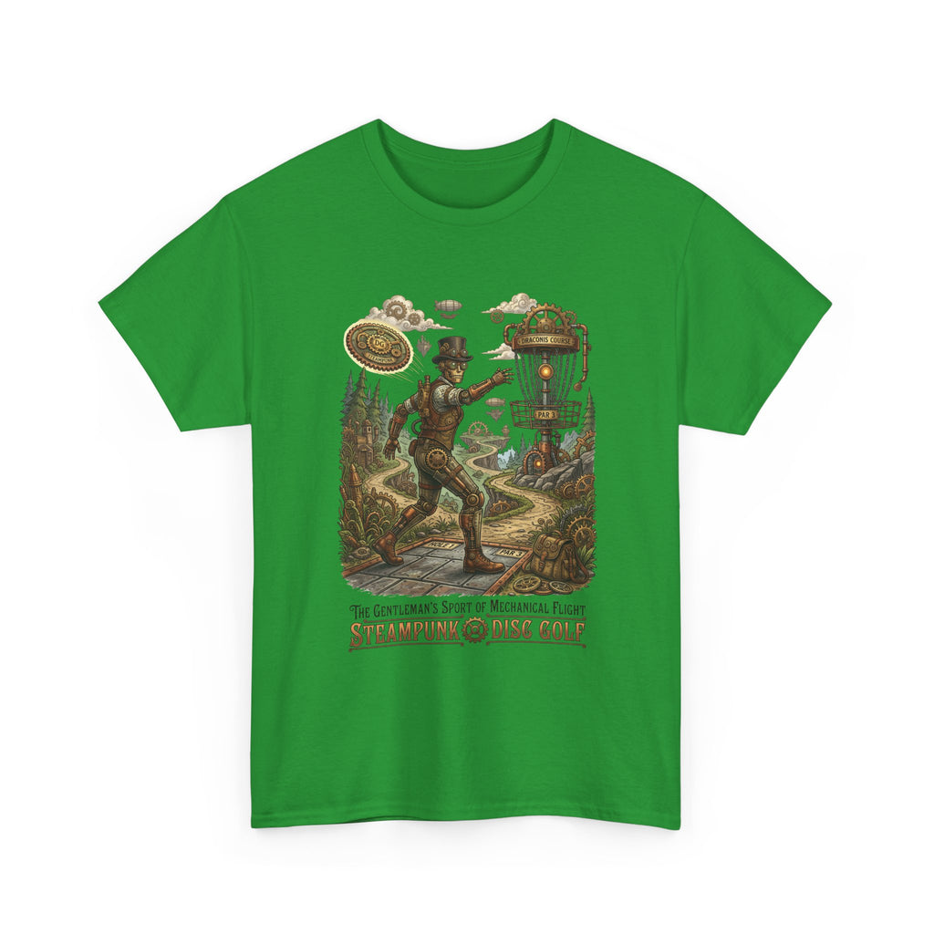 Steampunk Disc Golf T‑Shirt — Vintage Aeronautic Course Graphic Tee