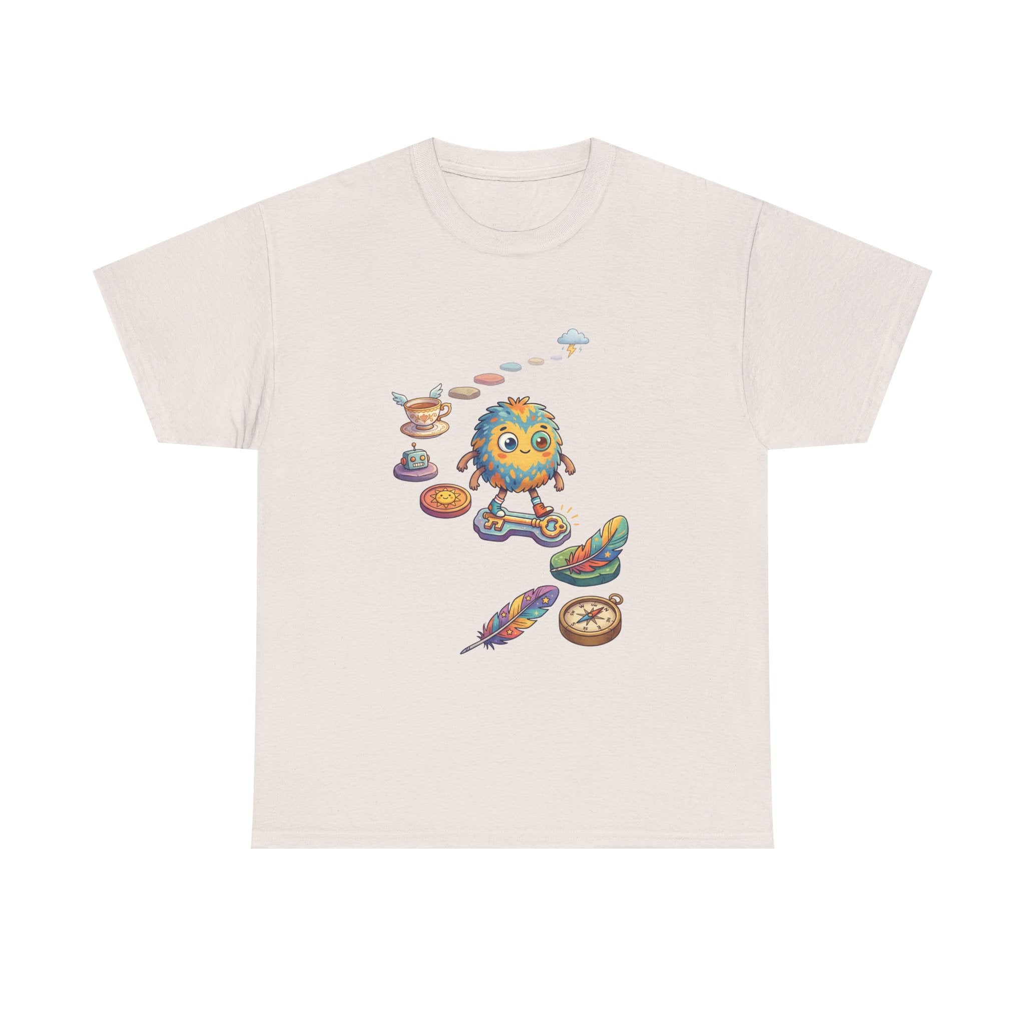 T-Shirt — Whimsical Cosmic Creature with Ritual Objects Graphic Tee
