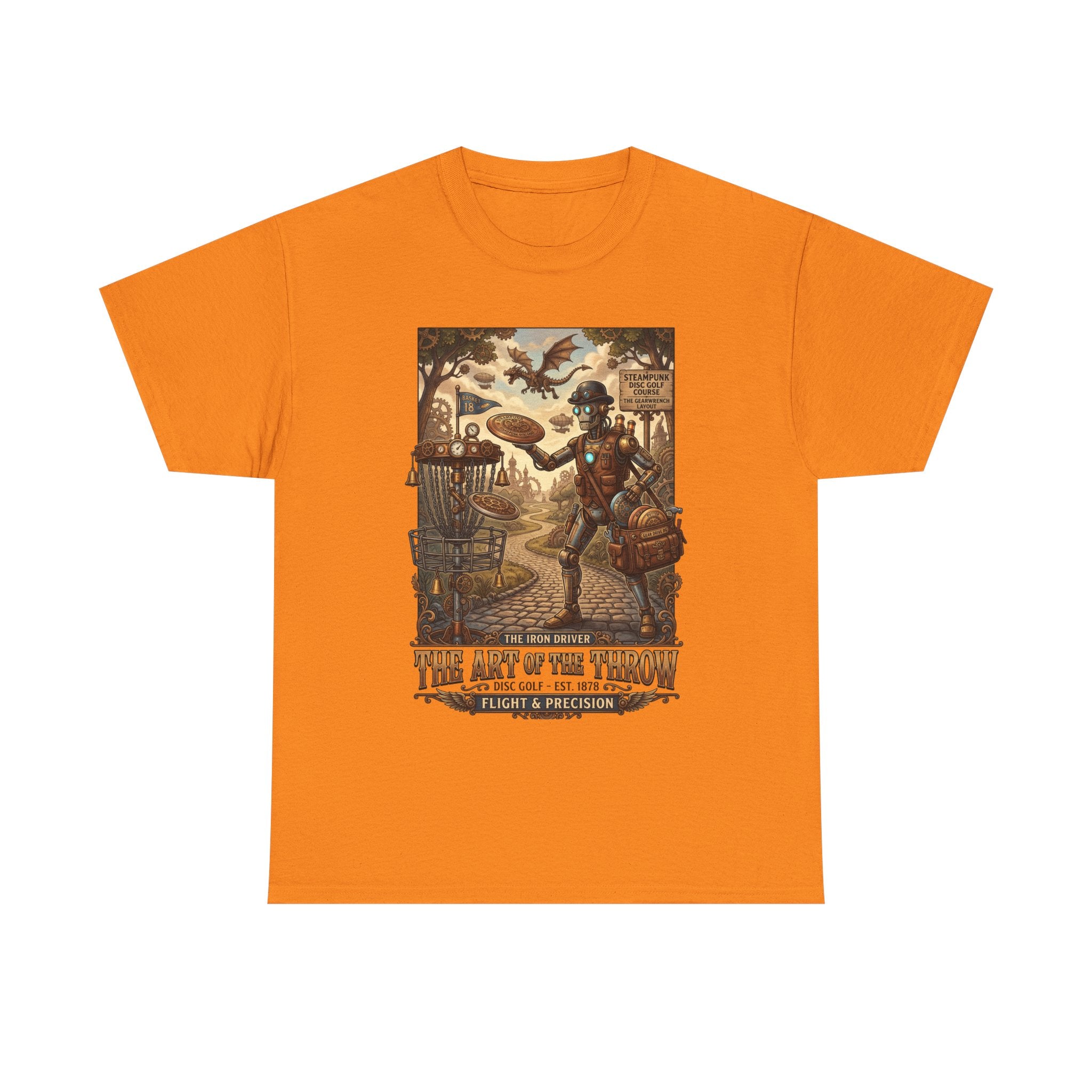 Steampunk Disc Golf T-Shirt — "The Art of the Throw" Vintage Disc Golfer Graphic Tee