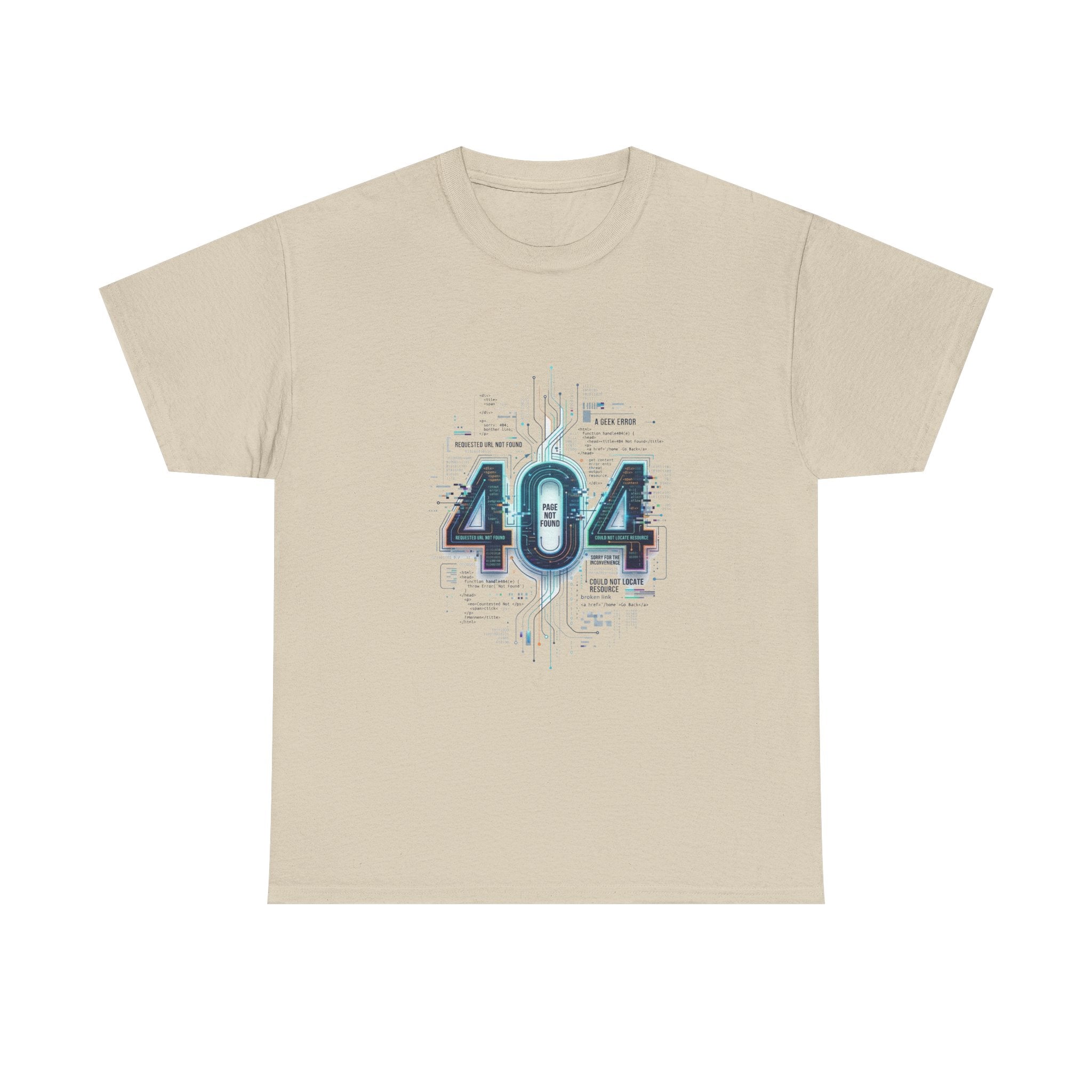 404 Error Tech Graphic Tee — Retro Cyber Glitch Computer Shirt
