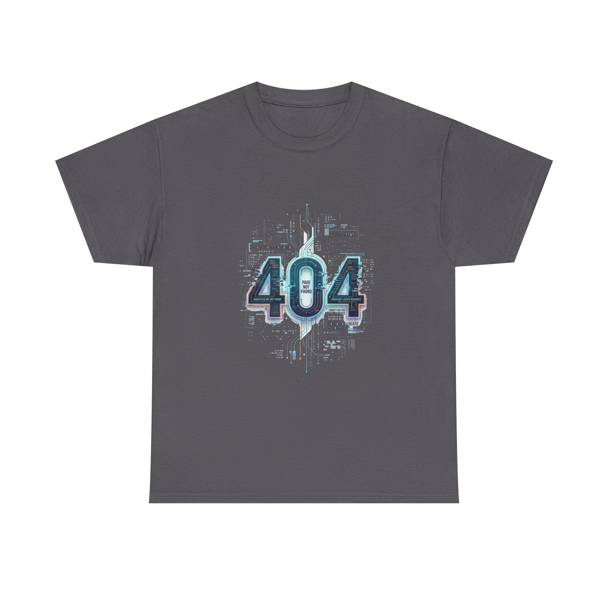 404 Error Tech Graphic Tee — Retro Cyber Glitch Computer Shirt