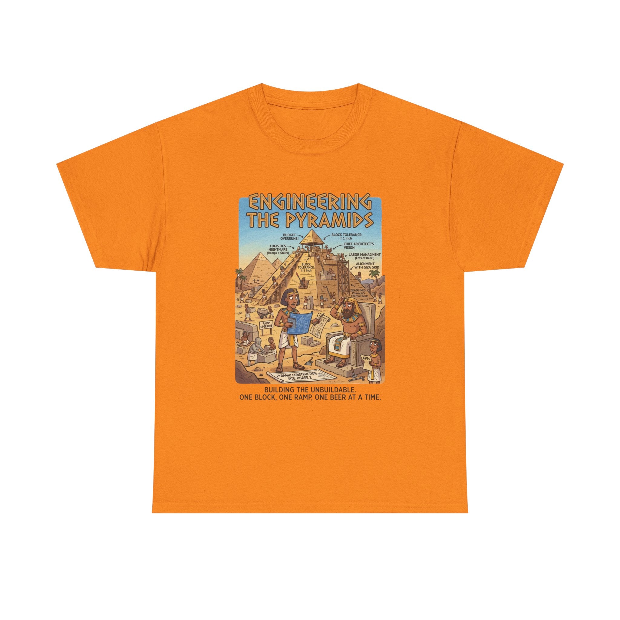 T-Shirt — "Engineering the Pyramids" Vintage Egypt Graphic Tee