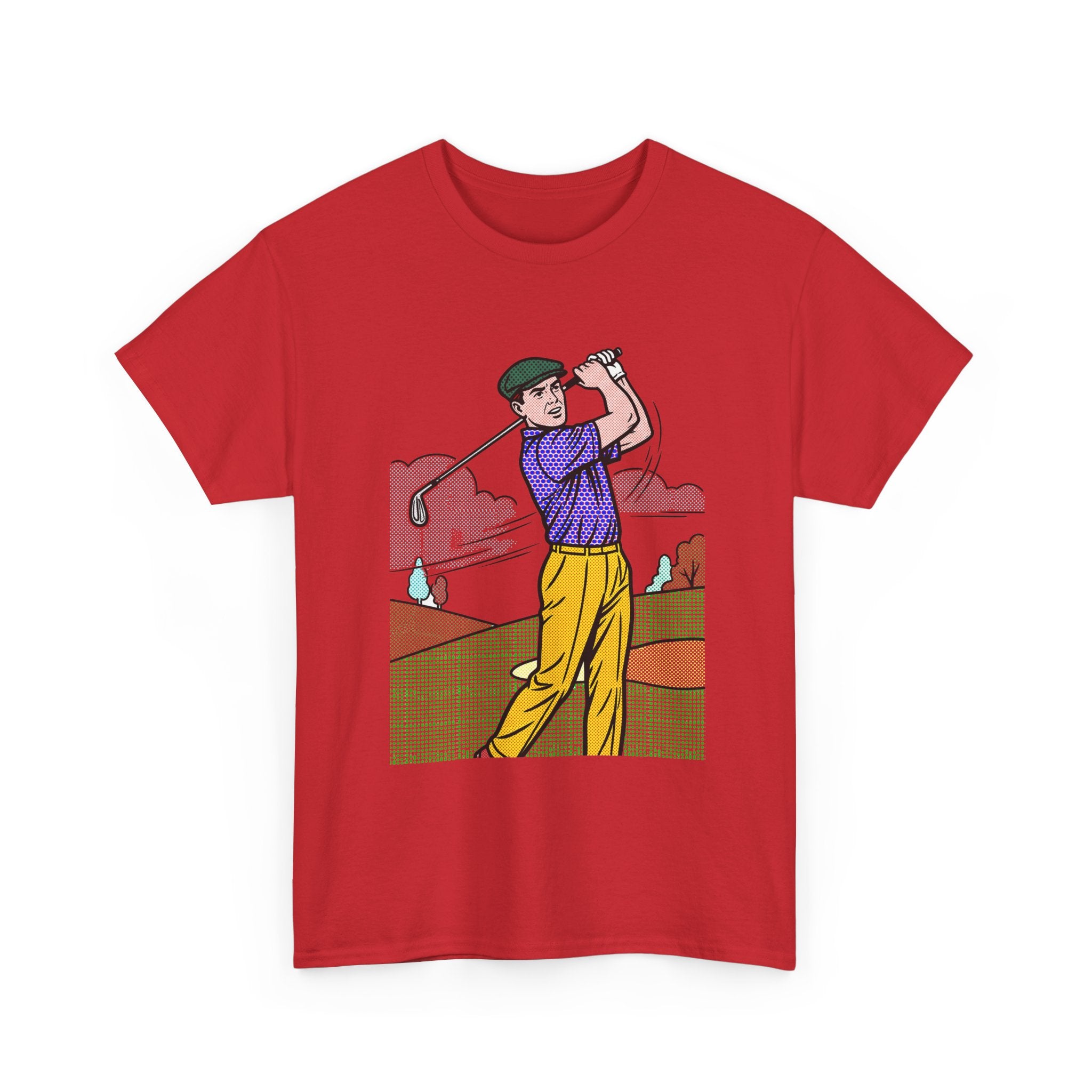Golf Golfer Illustration T‑Shirt — Vintage Swing Graphic Tee for Golf Lovers