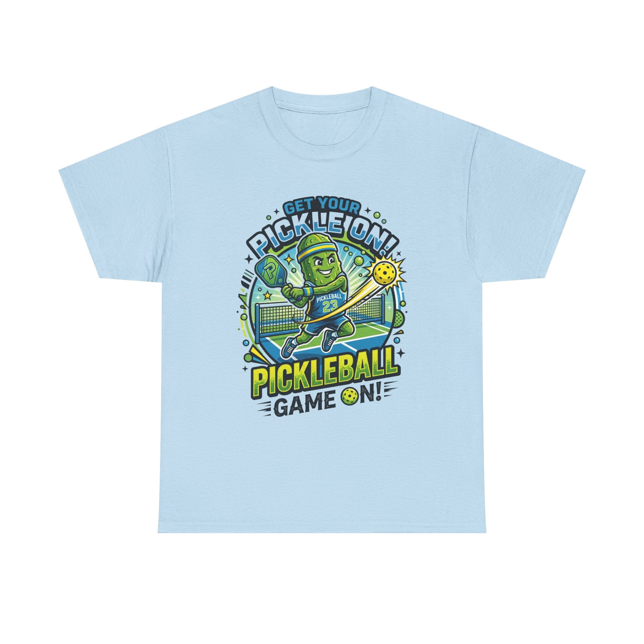 Pickleball Tee - "Get Your Pickle On!" Fun Pickle Character Game On Shirt