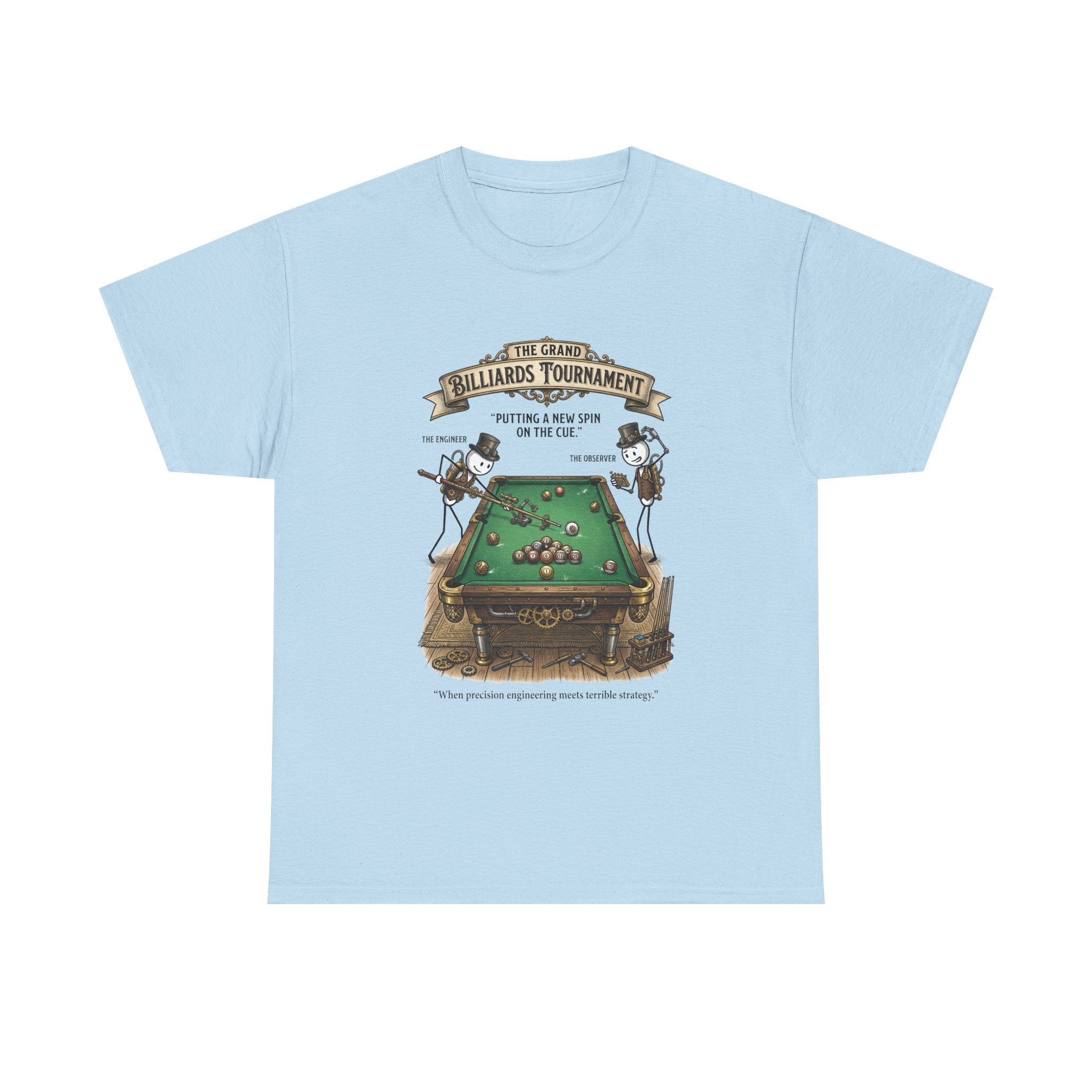 Billiards Tournament T-Shirt — Vintage Pool Table Graphic Tee