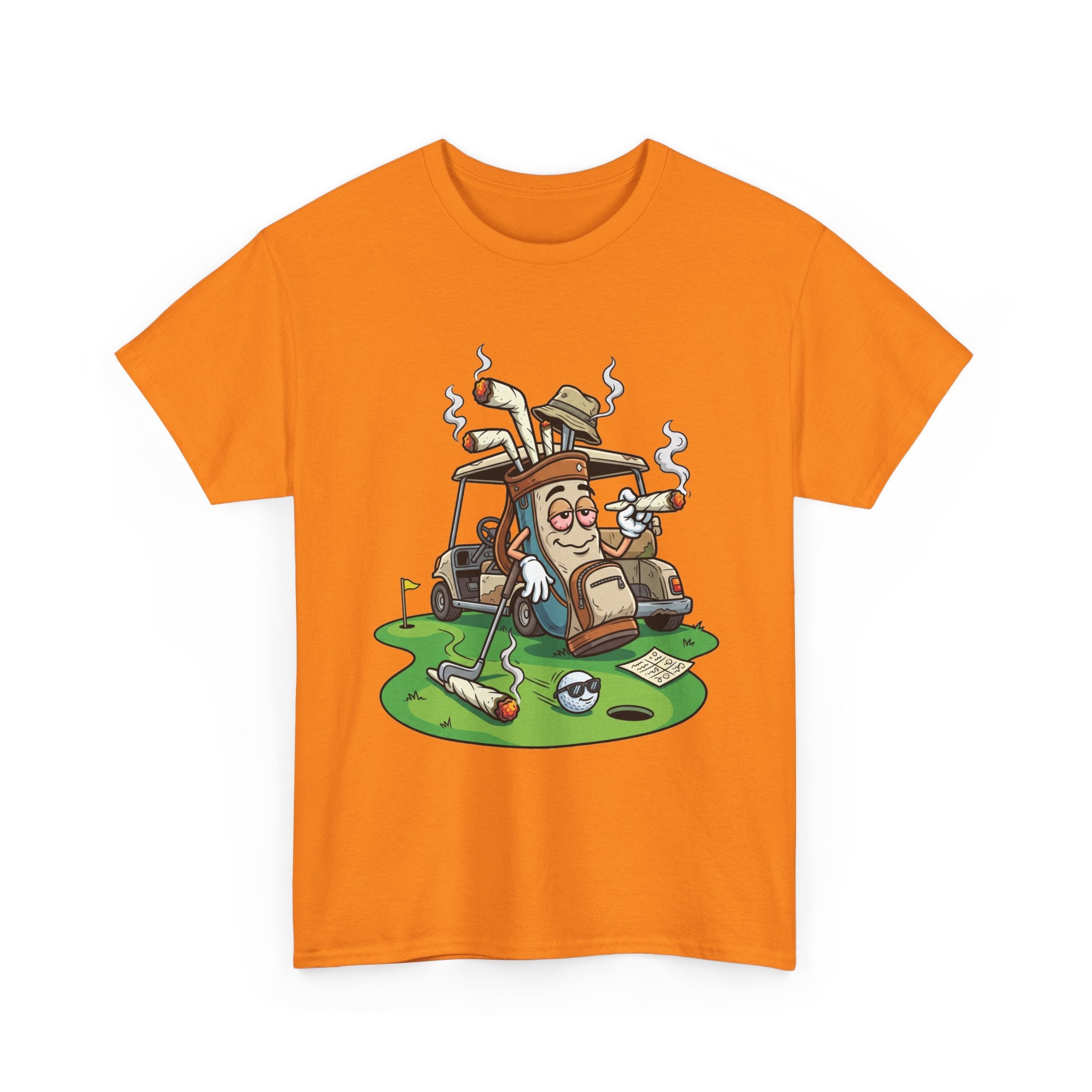 Golf weed Lounge T‑Shirt — Relaxed Golfer Cartoon Tee