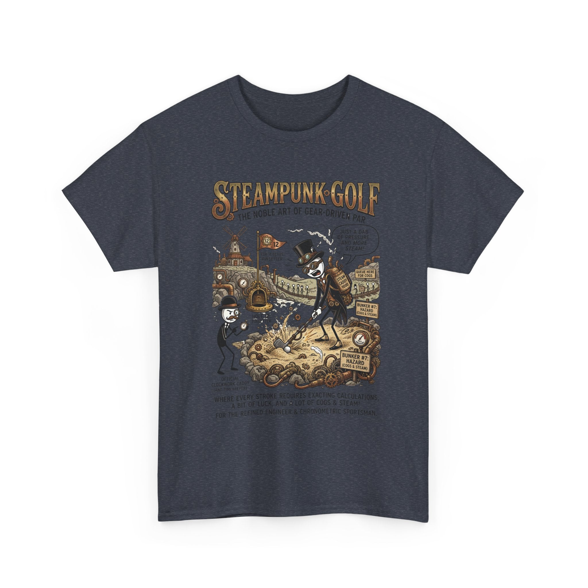 Steampunk Golf T-Shirt — Vintage Mechanical Golfers Graphic Tee