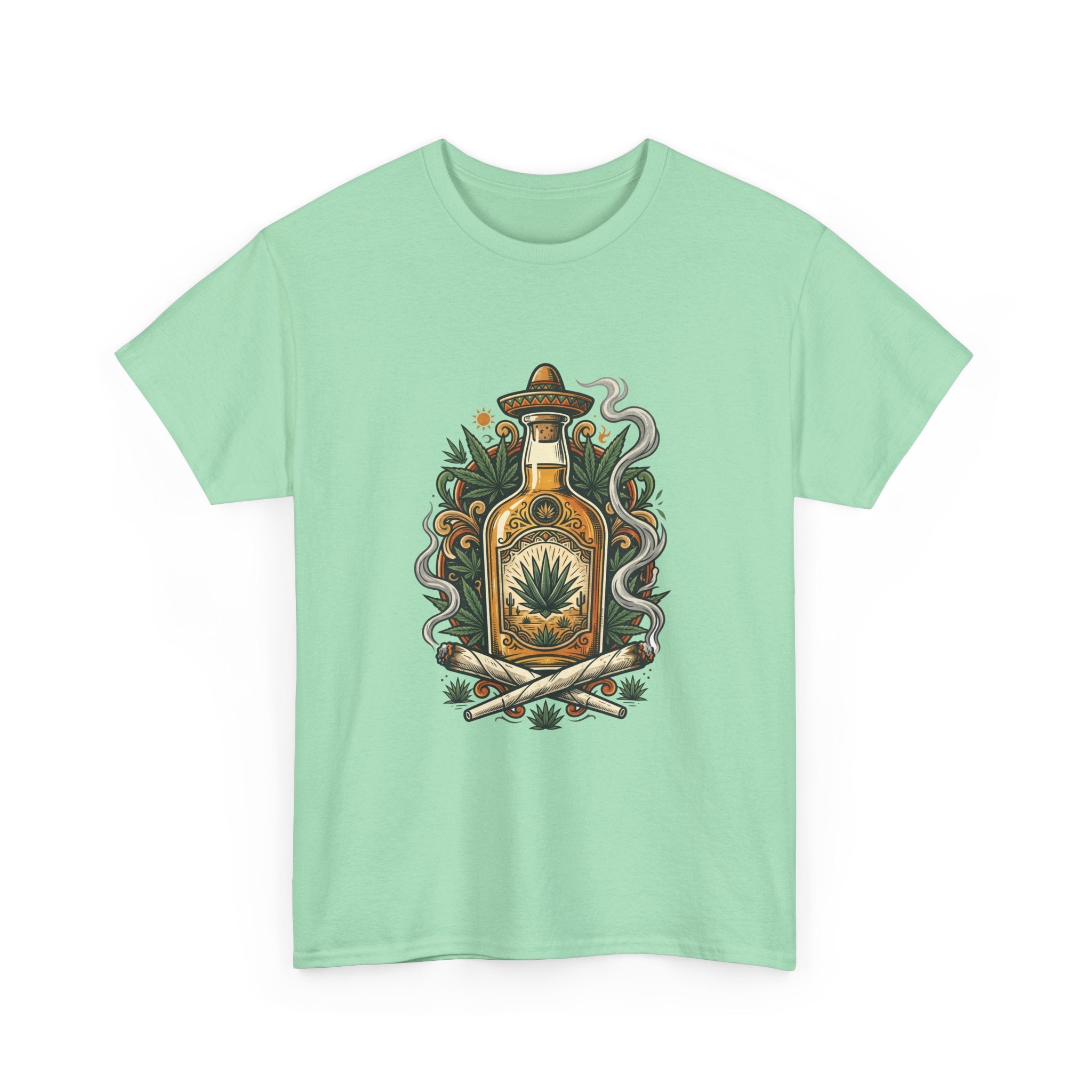 Tequila Bottle Graphic Tee — Agave Spirit Illustration T-Shirt