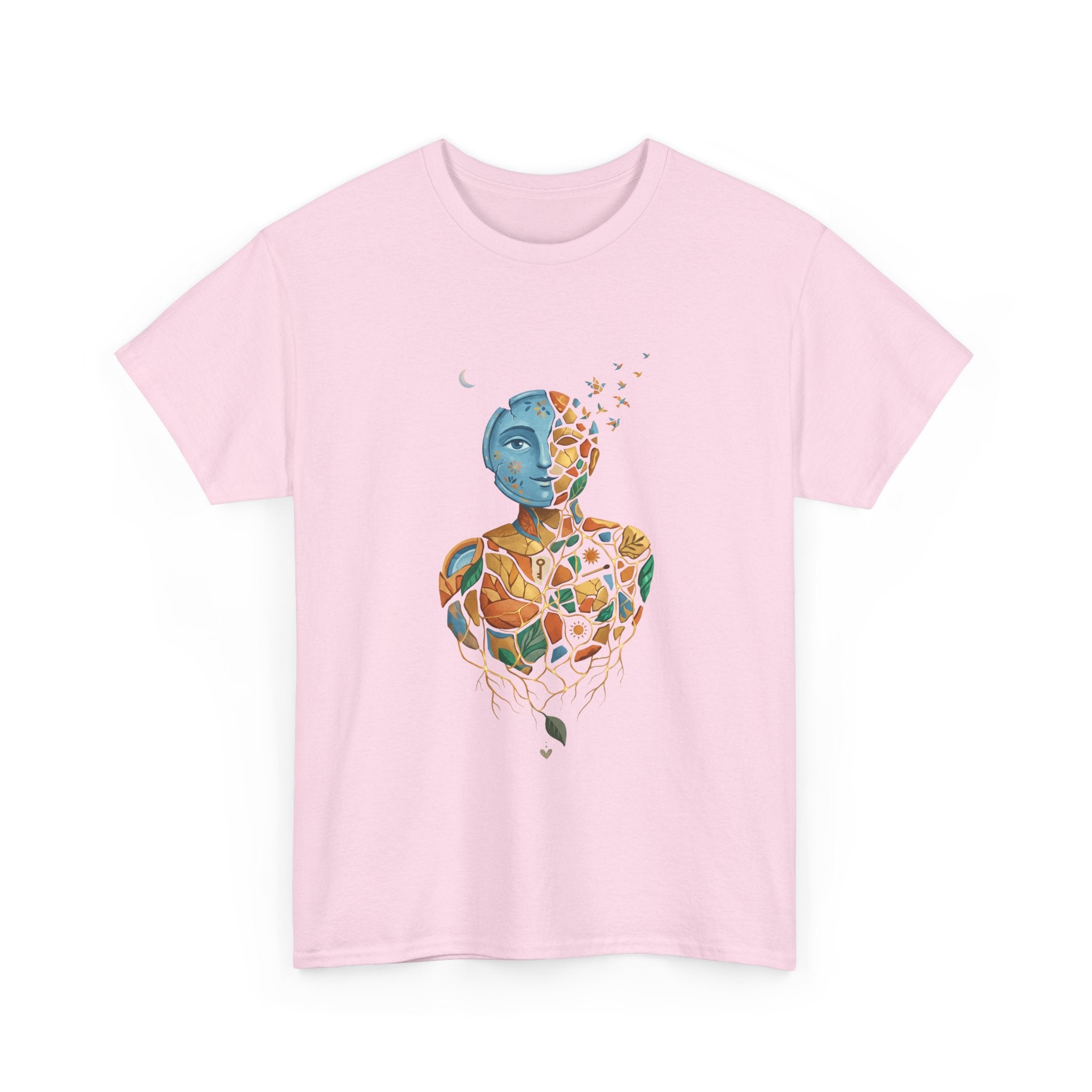 Abstract Mosaic Portrait T‑Shirt — Fragmented Face Art Tee