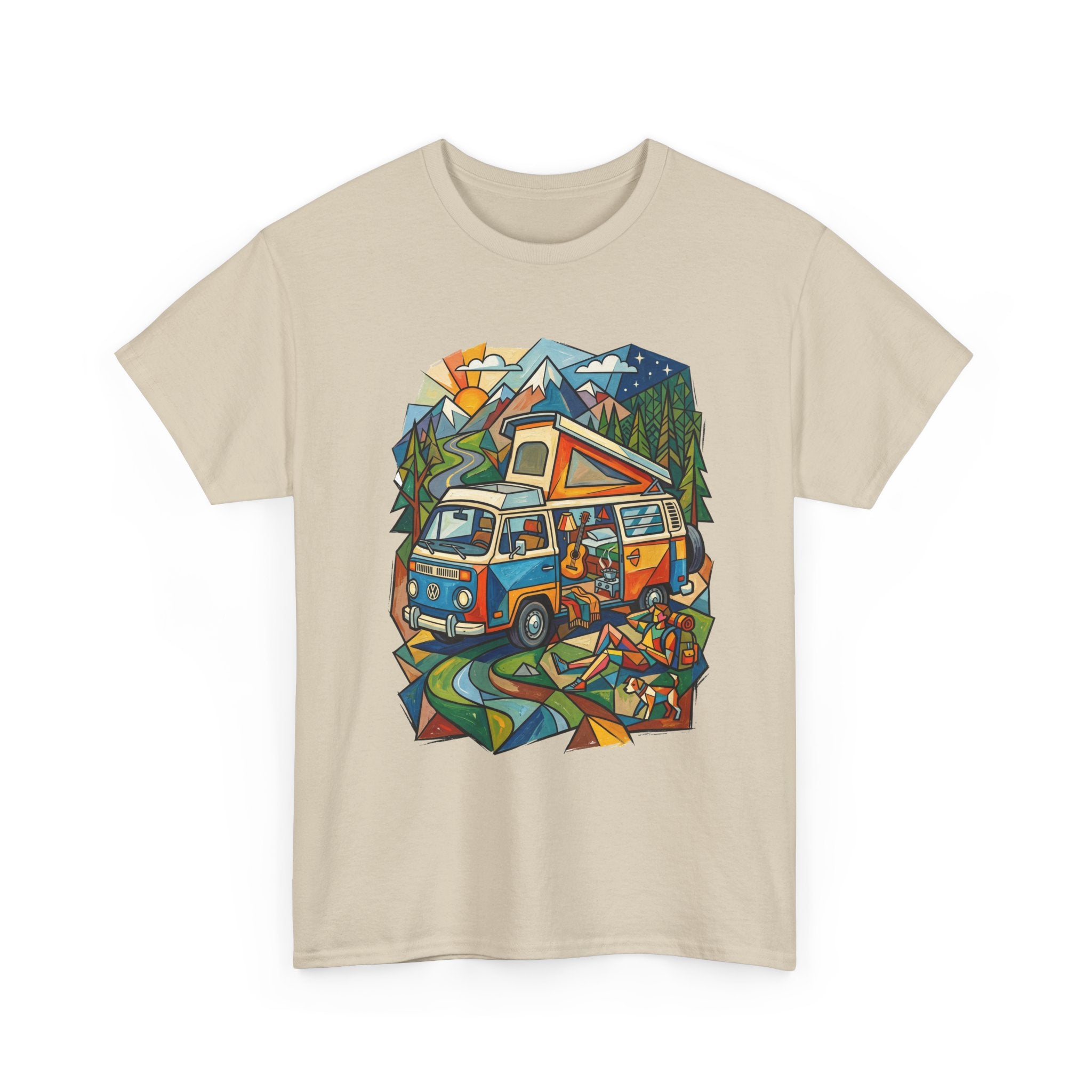 Van Life Camper Van T-Shirt – Retro Mountain Adventure Tee