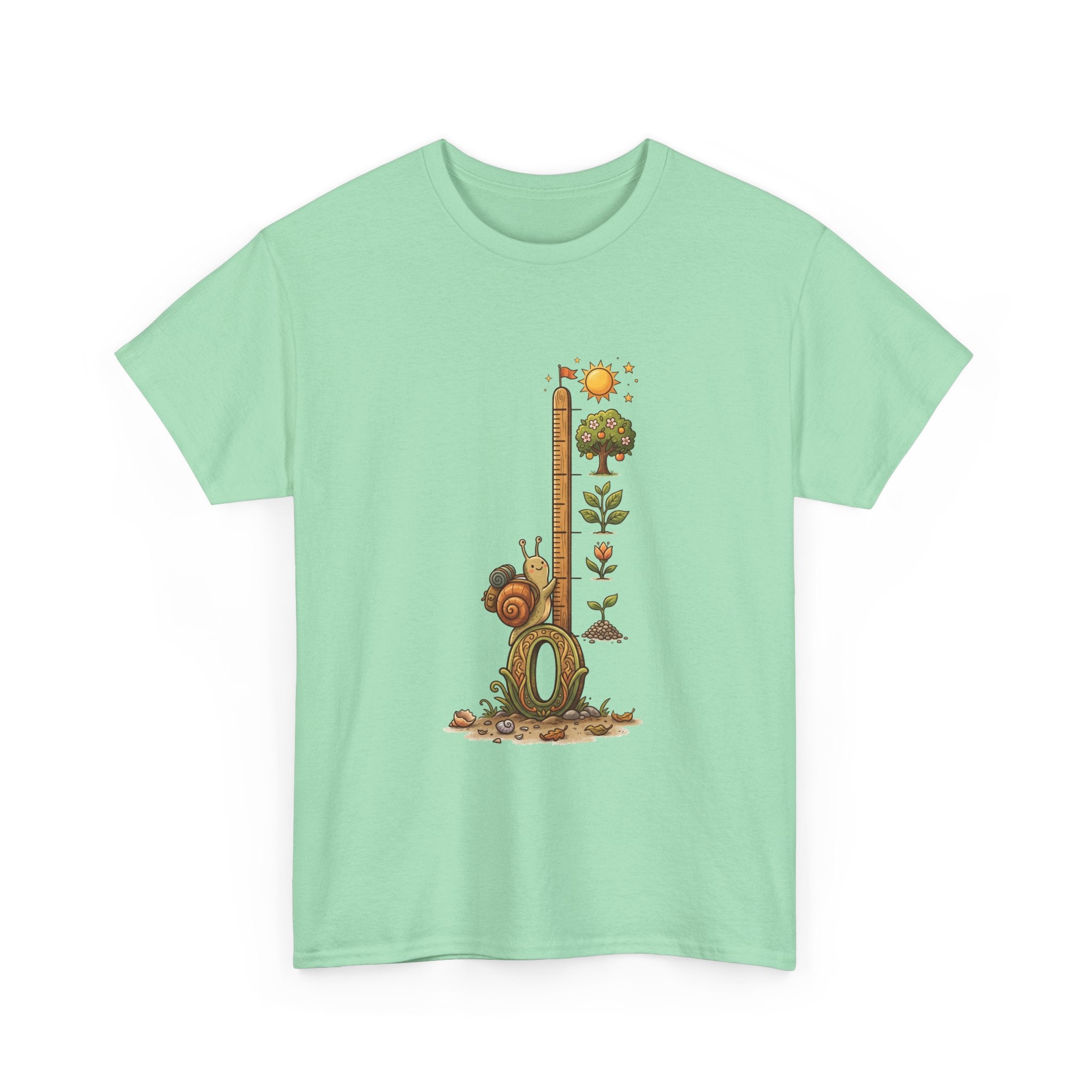Growth Meter Graphic Tee — Cute Bear Planting Height Chart T-Shirt