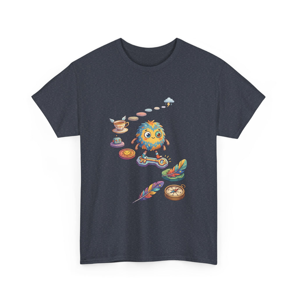T-Shirt — Whimsical Cosmic Creature with Ritual Objects Graphic Tee
