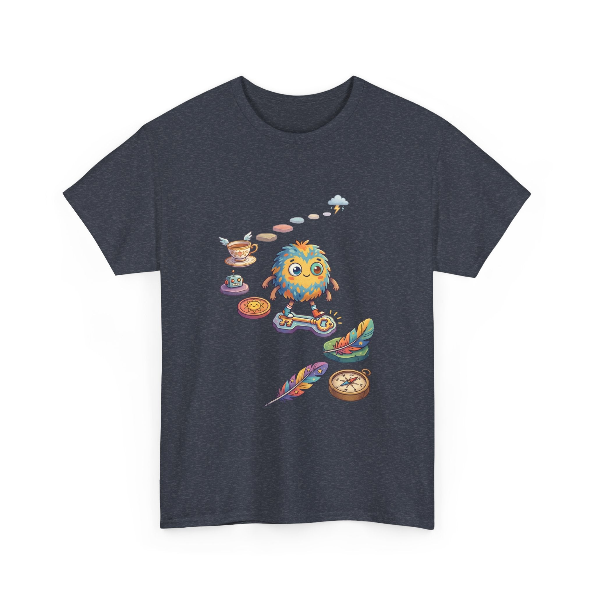 T-Shirt — Whimsical Cosmic Creature with Ritual Objects Graphic Tee