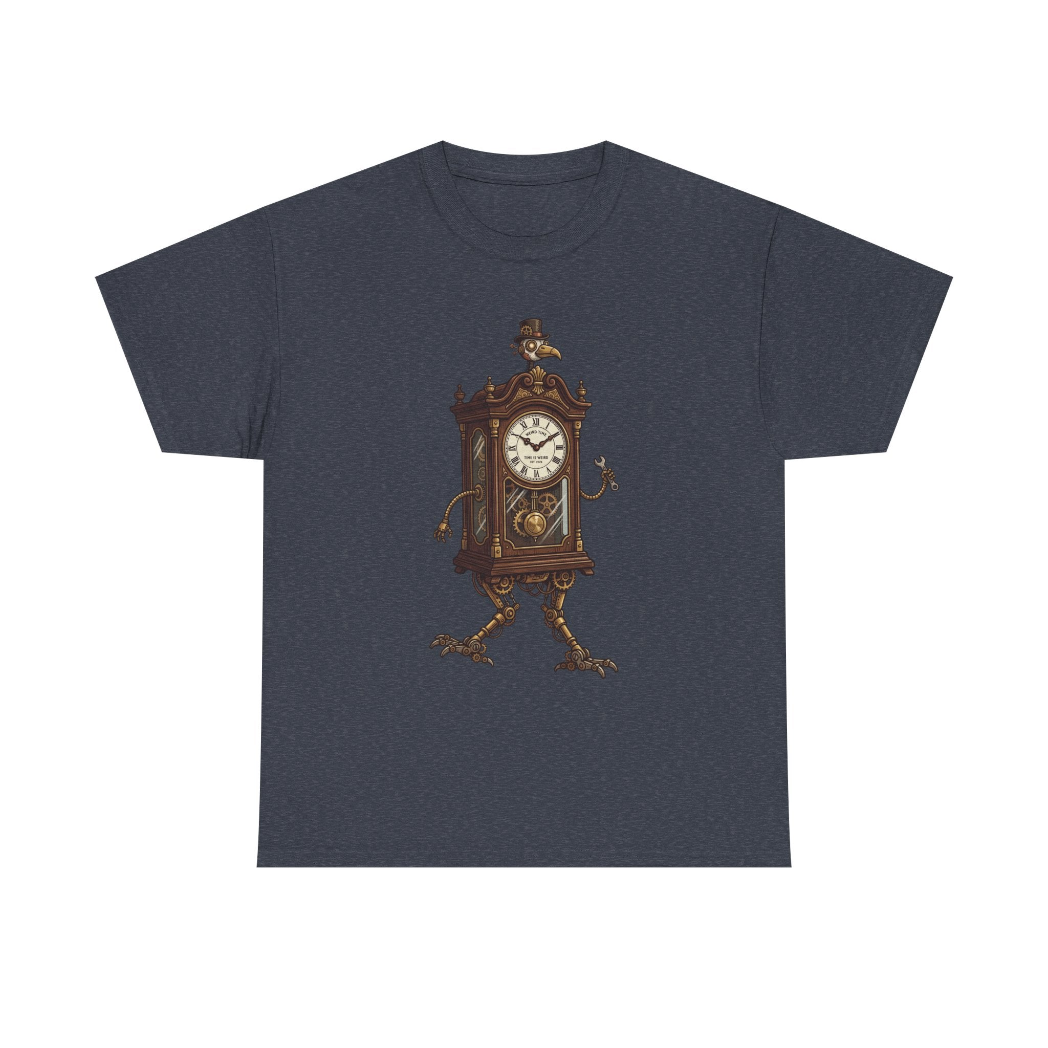 Clockwork Grandfather Tee — Vintage Walking Clock Graphic T-Shirt