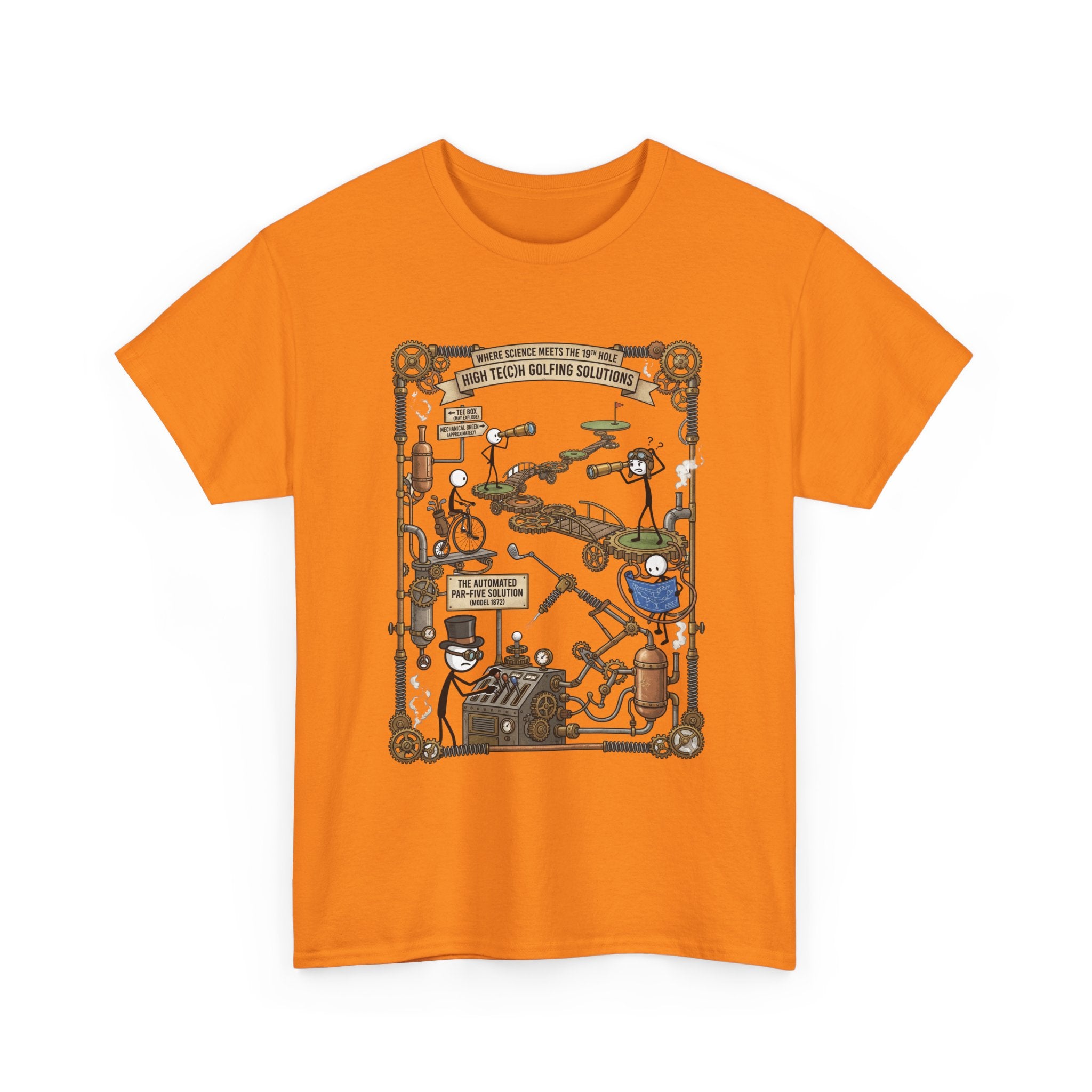 Steampunk Golf — ‘How To Make Par’ Vintage Contraption T-Shirt