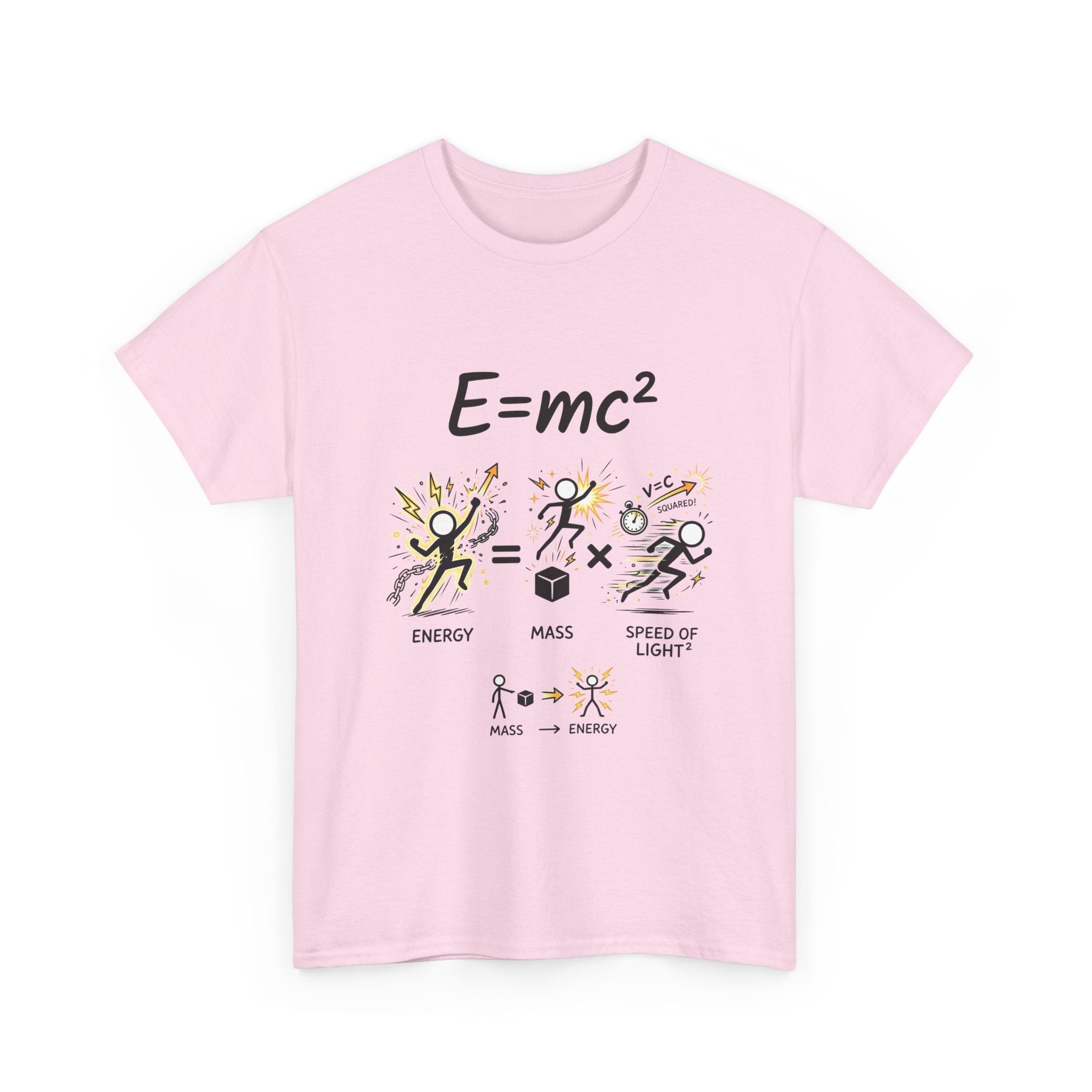 E=mc Illustrated Science T-Shirt — Funny Energy Mass Speed of Light Tee