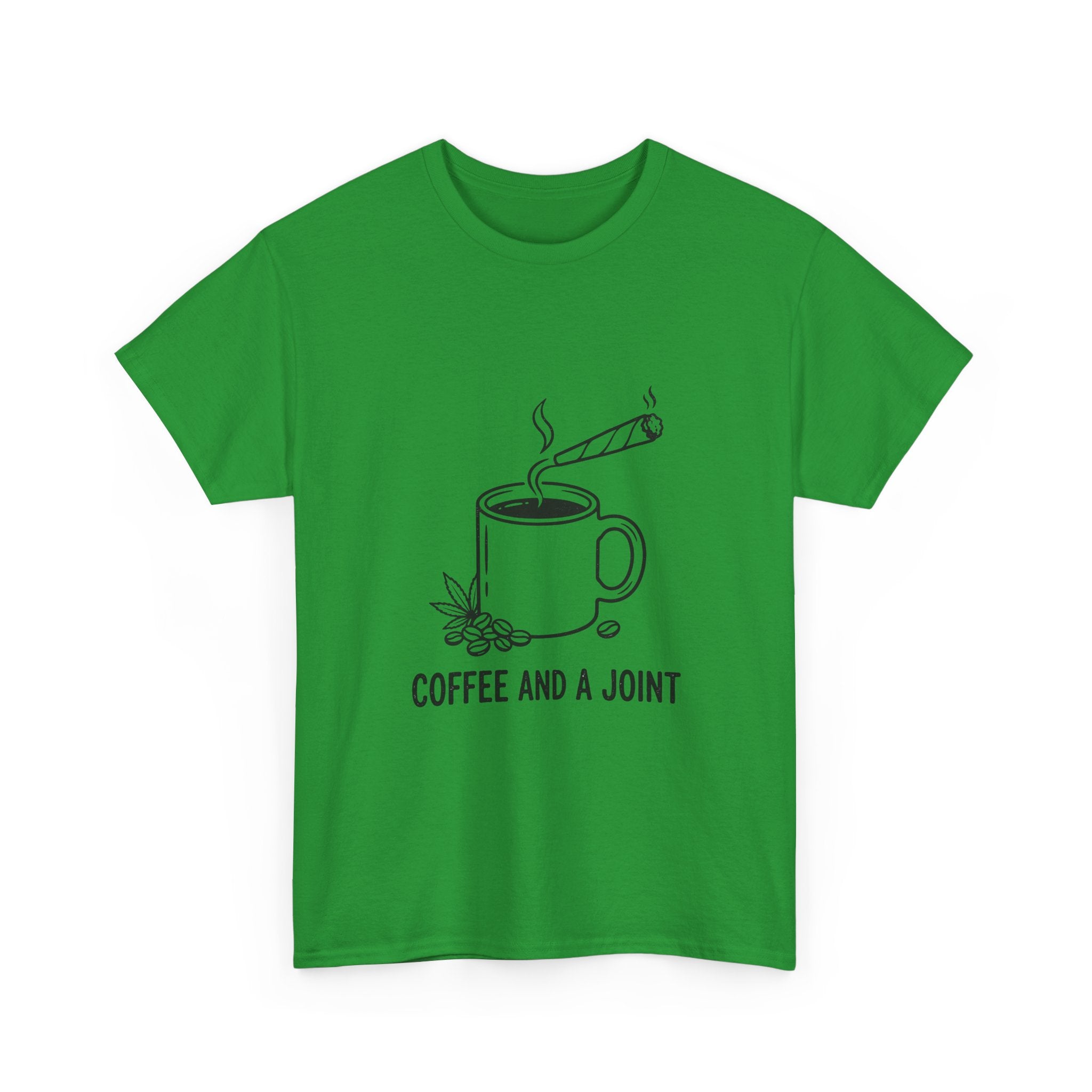 Coffee and a Joint Tee — Cannabis Coffee Minimalist T‑Shirt