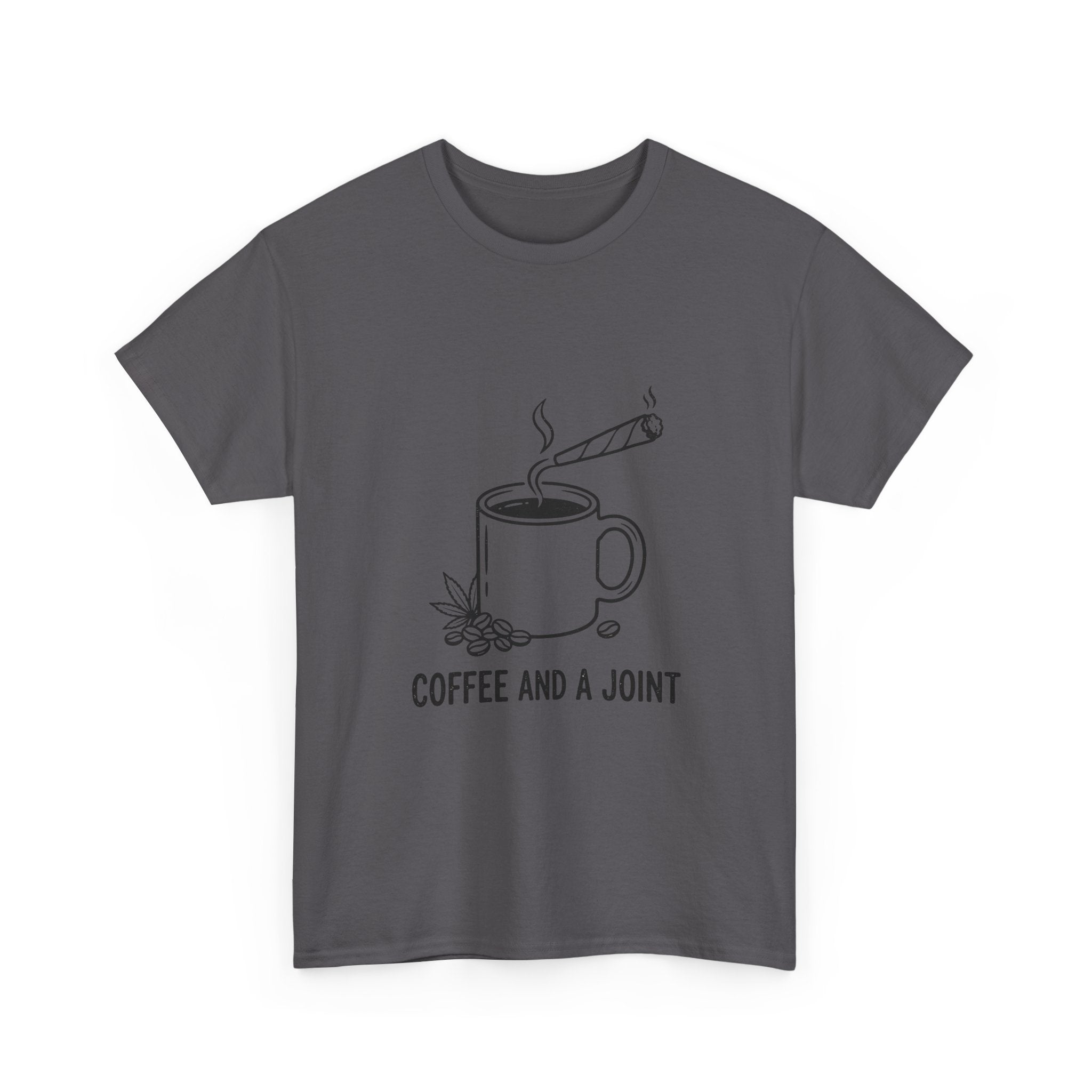 Coffee and a Joint Tee — Cannabis Coffee Minimalist T‑Shirt