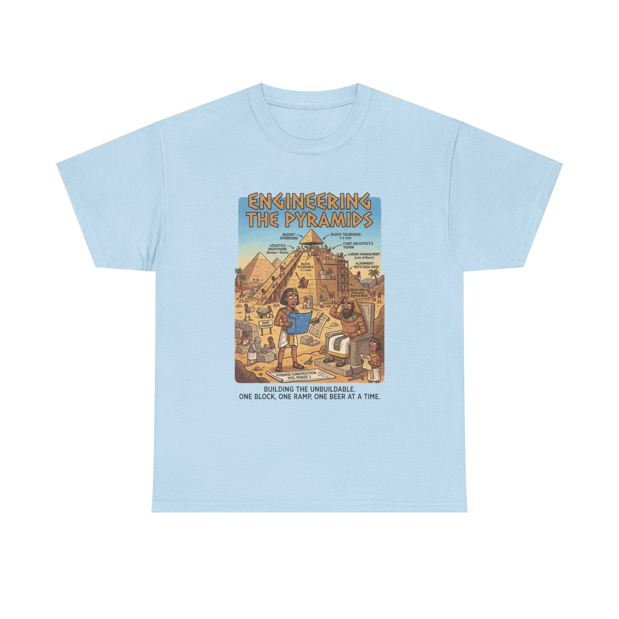 T-Shirt — "Engineering the Pyramids" Vintage Egypt Graphic Tee