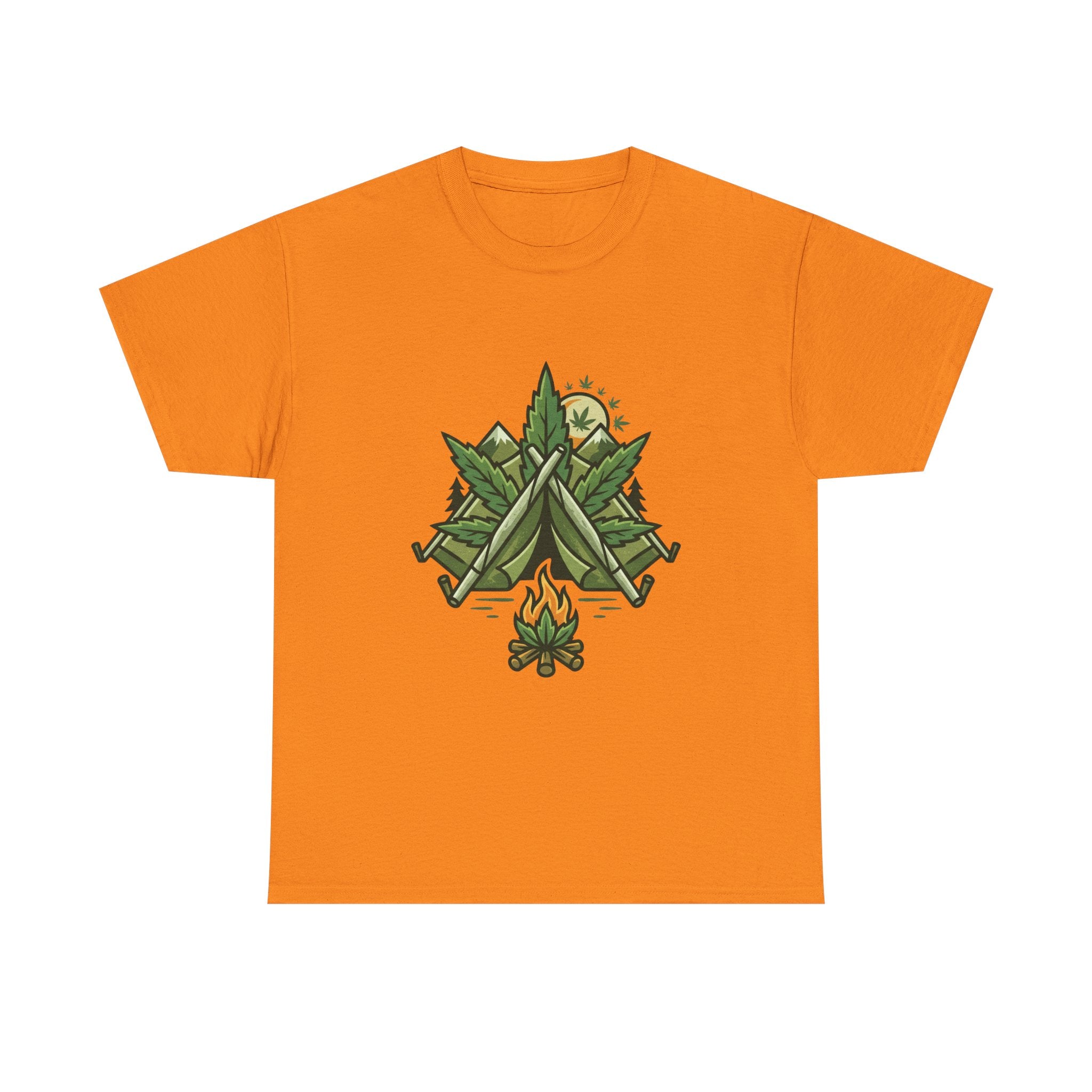 Camping Tent & Campfire T-Shirt — Outdoor Adventure Nature Tee