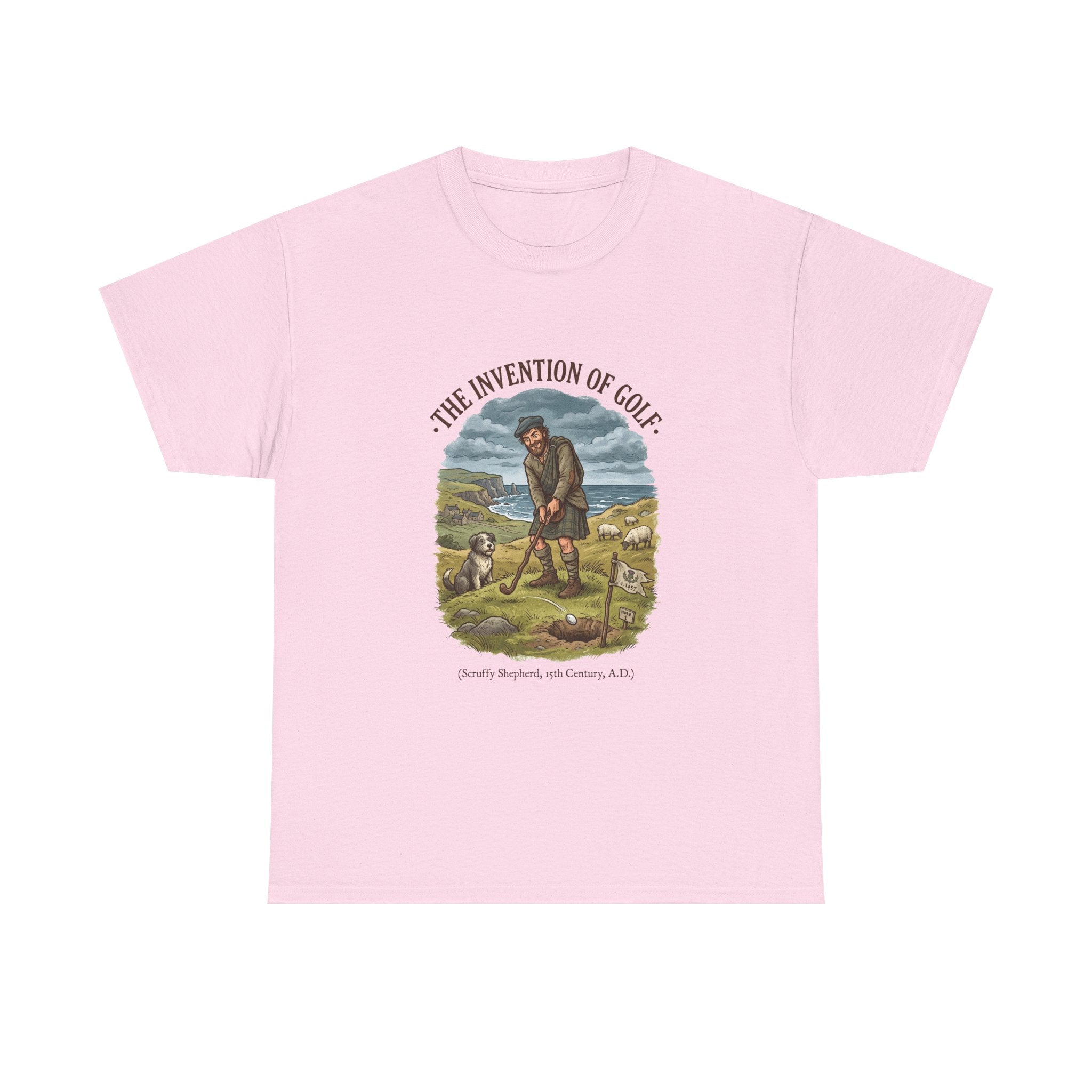 The Invention of Golf T-Shirt — Vintage Golfer Illustration Tee