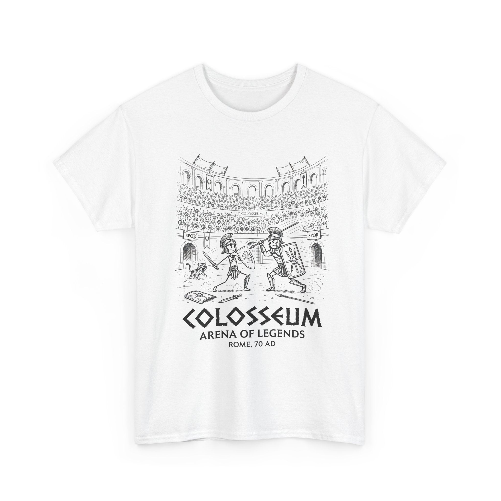 Colosseum Arena of Legends Graphic Tee — Roman Gladiator Coliseum Shirt