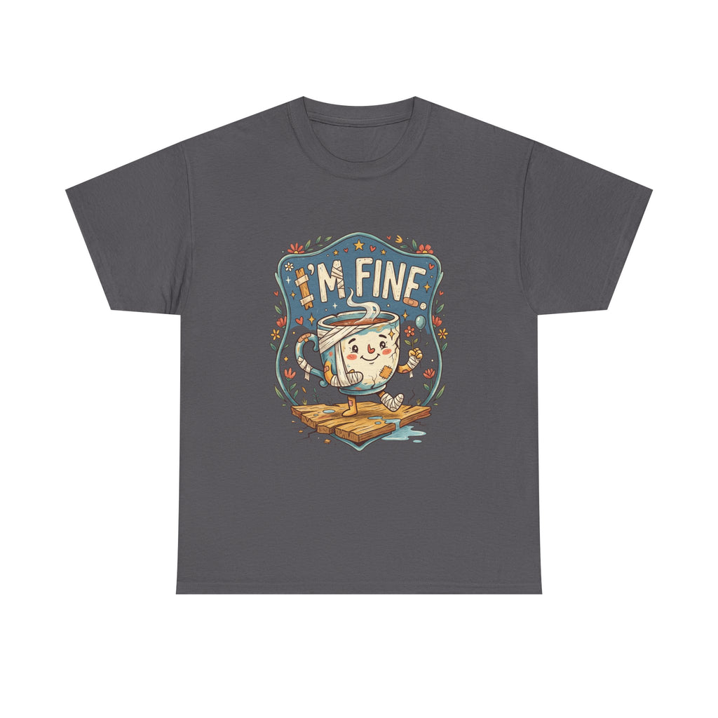 T-Shirt - 'I'm Fine' Cute Kettle Graphic Tee, Cozy Tea Lover Gift