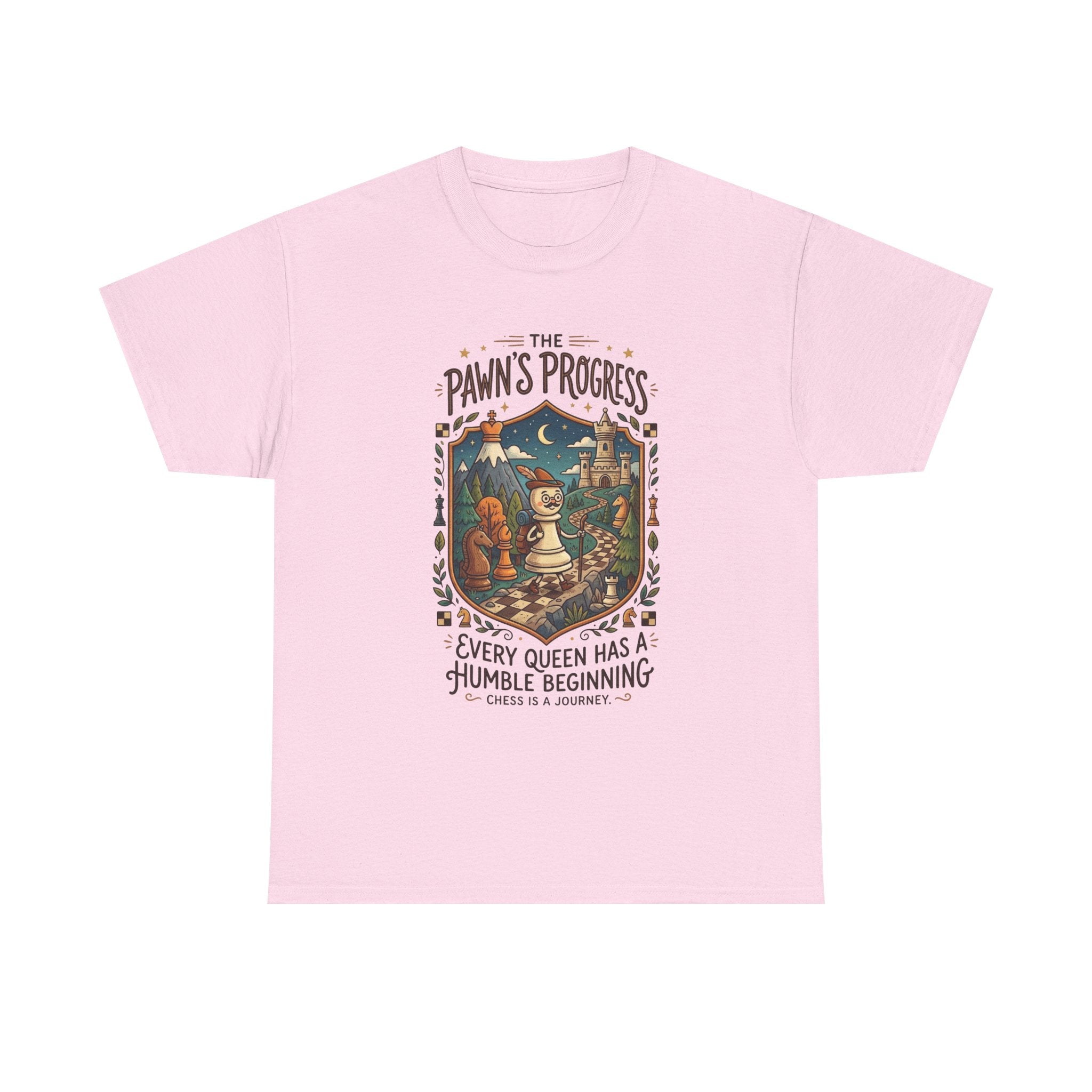 Chess 'The Pawn's Progress' T-Shirt — "Every Queen Has a Humble Beginning" Vintage Style Tee