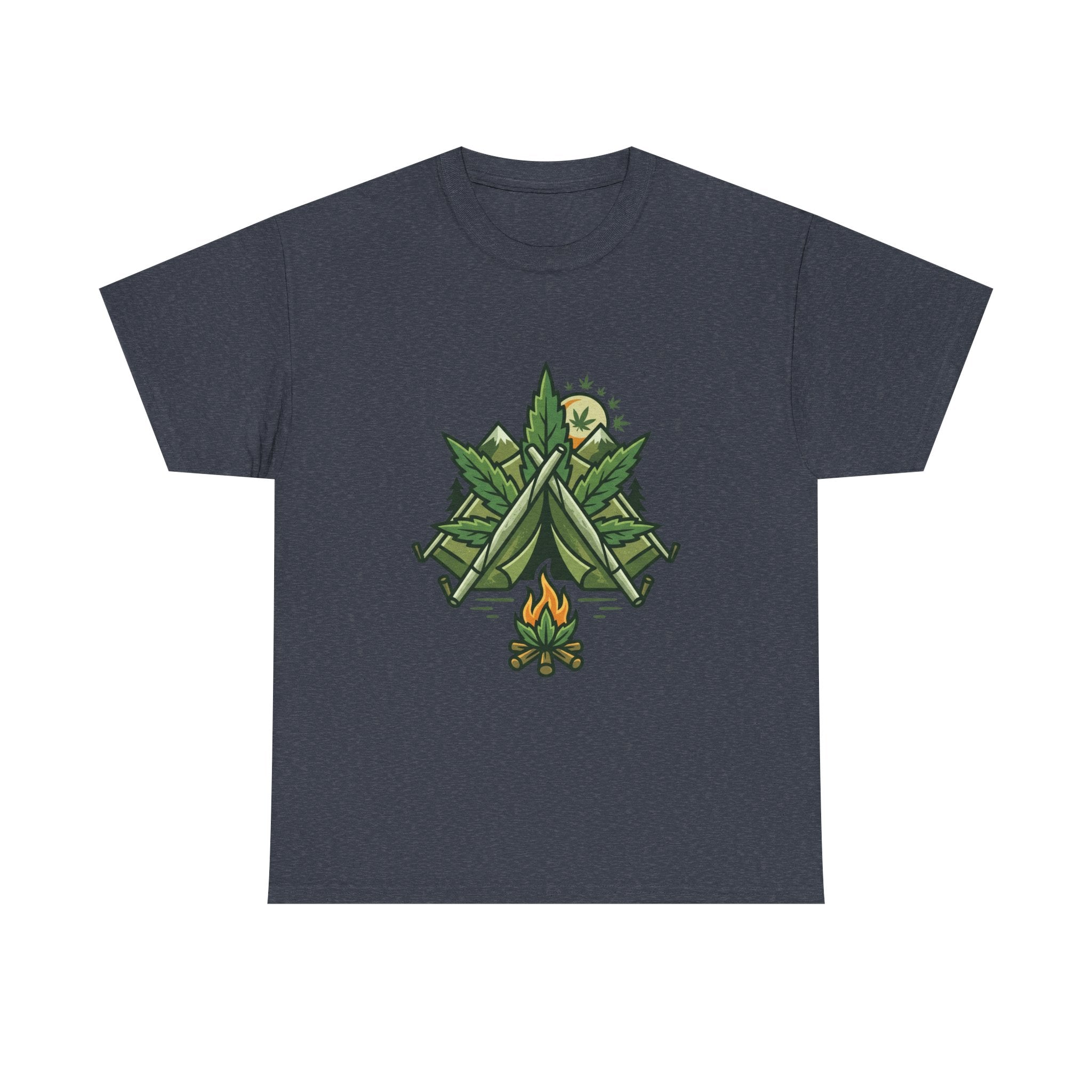 Camping Tent & Campfire T-Shirt — Outdoor Adventure Nature Tee