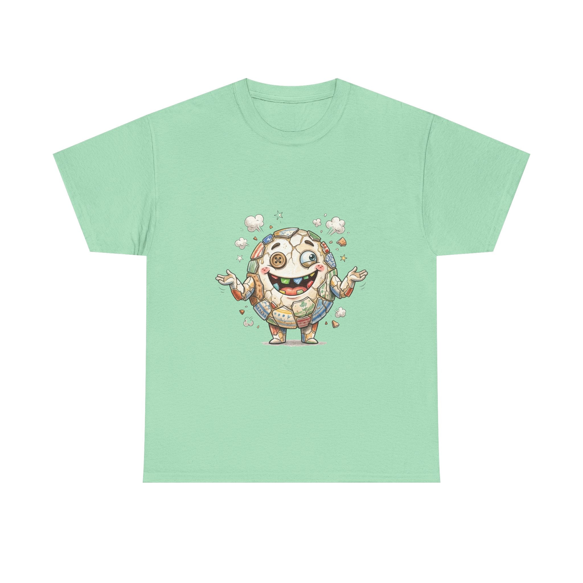 T-Shirt — Cute Kawaii Mosaic Egg Character Illustration Tee