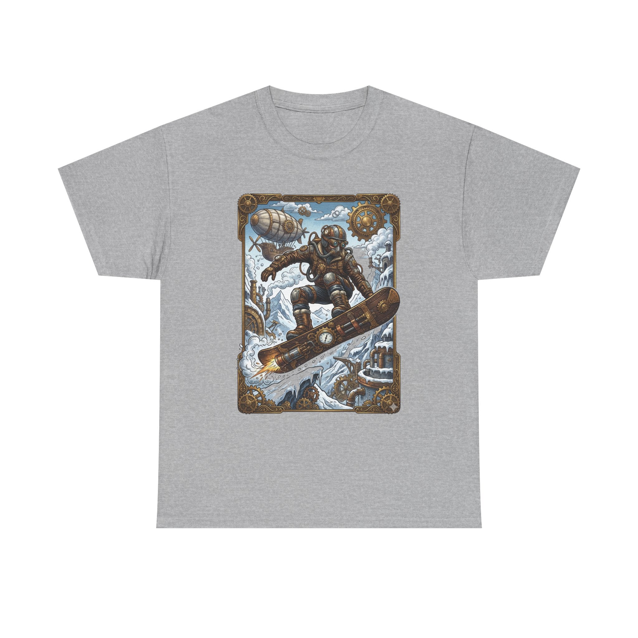 Steampunk Snowboarder Tee — Vintage Deep-Sea Snowboarding Graphic Shirt