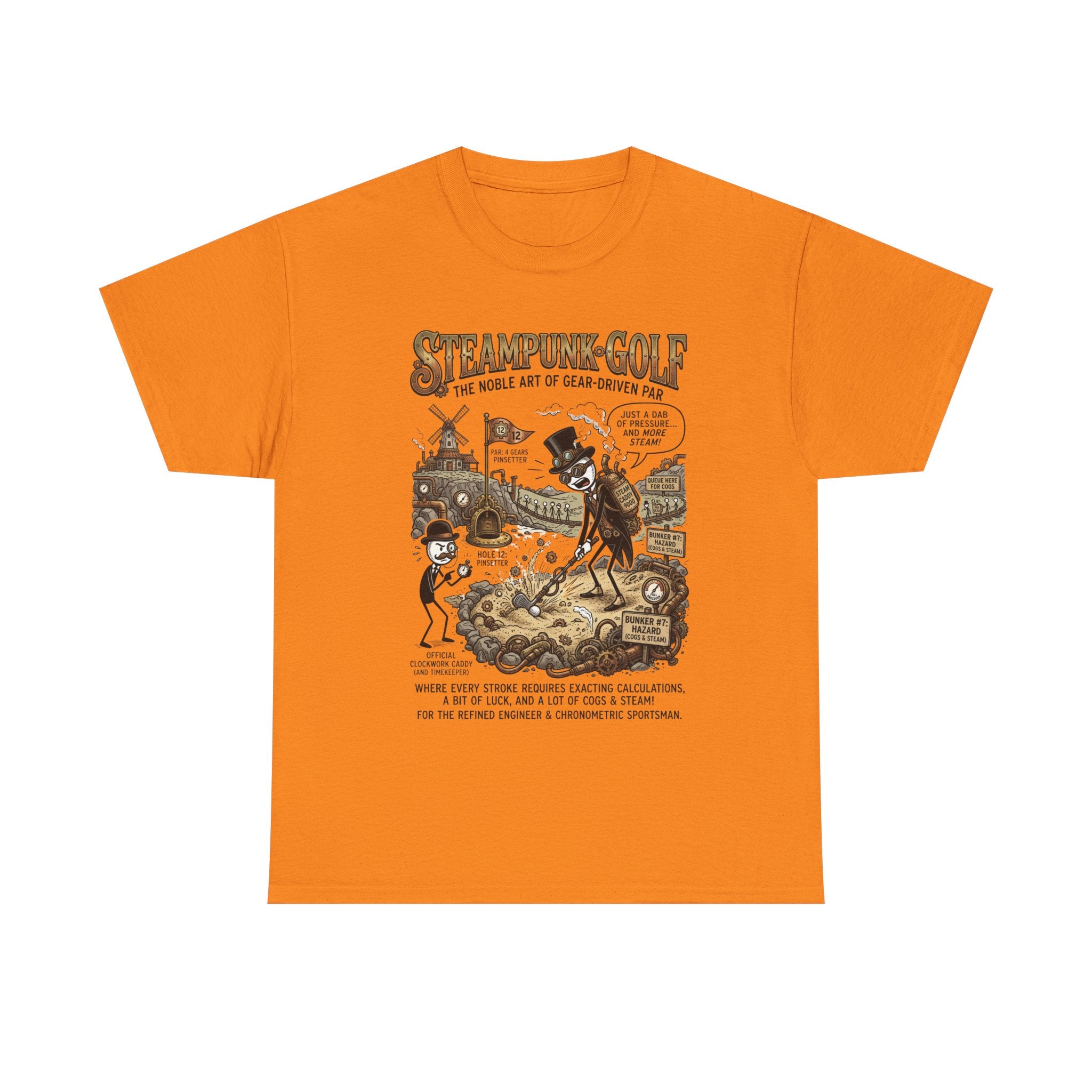 Steampunk Golf T-Shirt — Vintage Mechanical Golfers Graphic Tee