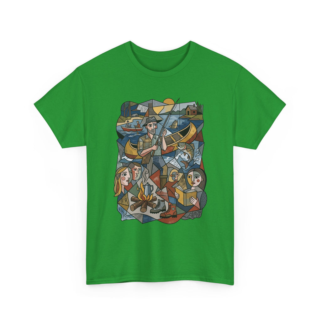 T-Shirt — Nautical Folk Art Crew: Illustrated Sailing, Fishing & Harbor Scene