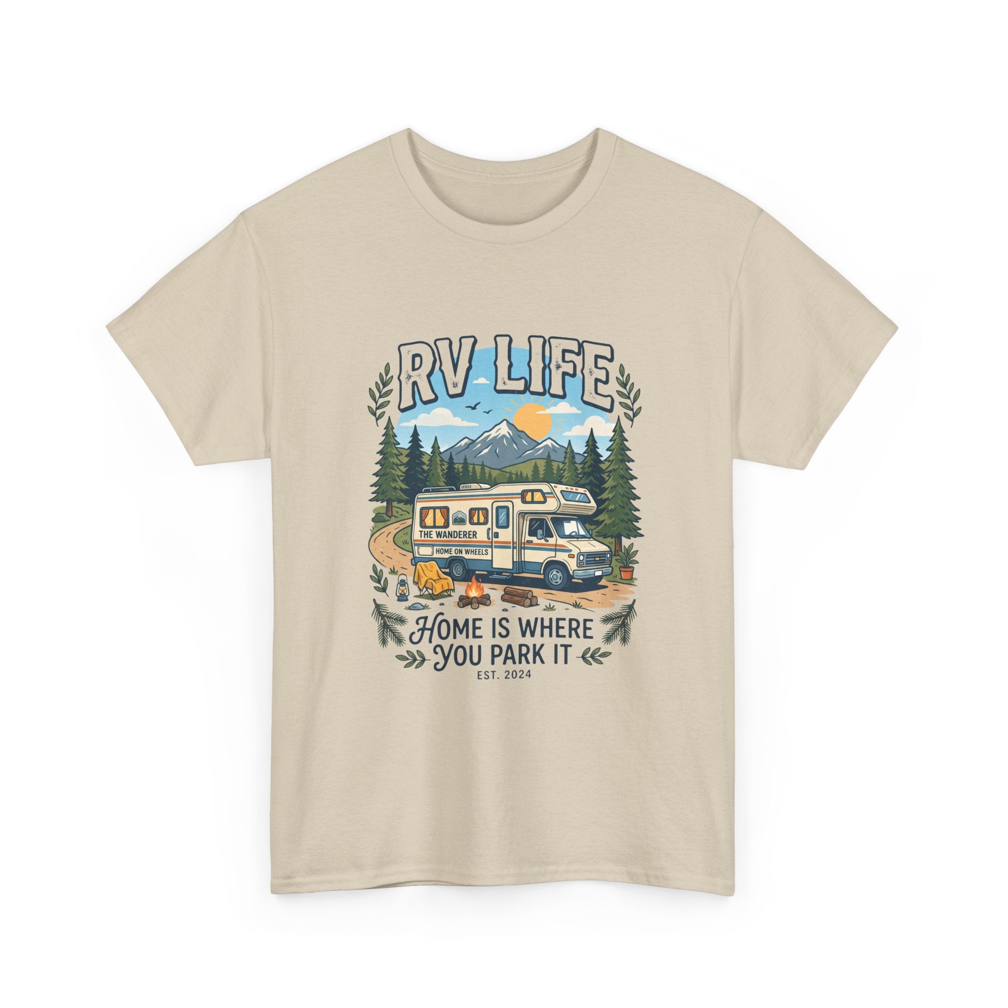 RV Life T-Shirt – “Home Is Where You Park It” Camper Tee for RVing & Outdoor Lovers