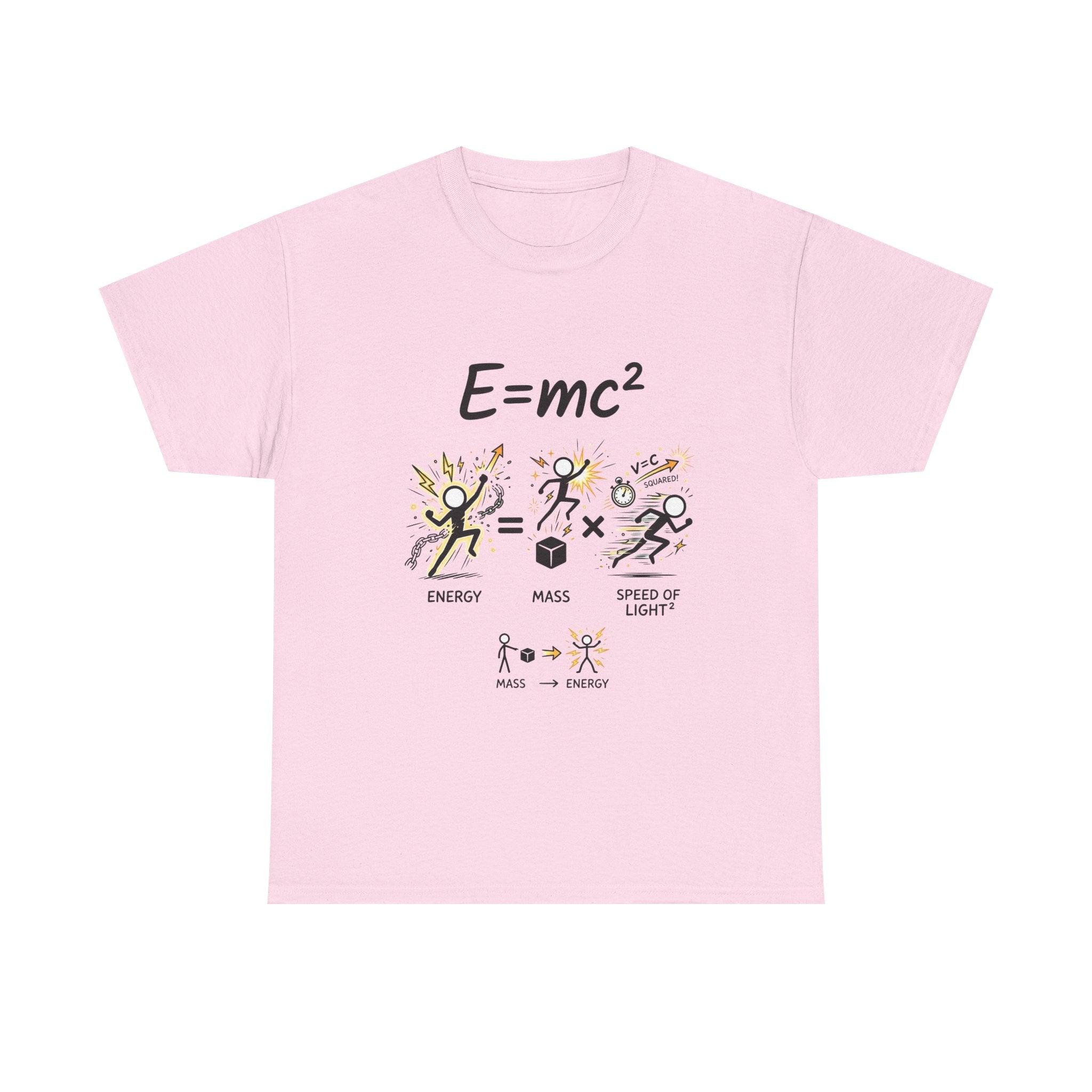 E=mc Illustrated Science T-Shirt — Funny Energy Mass Speed of Light Tee