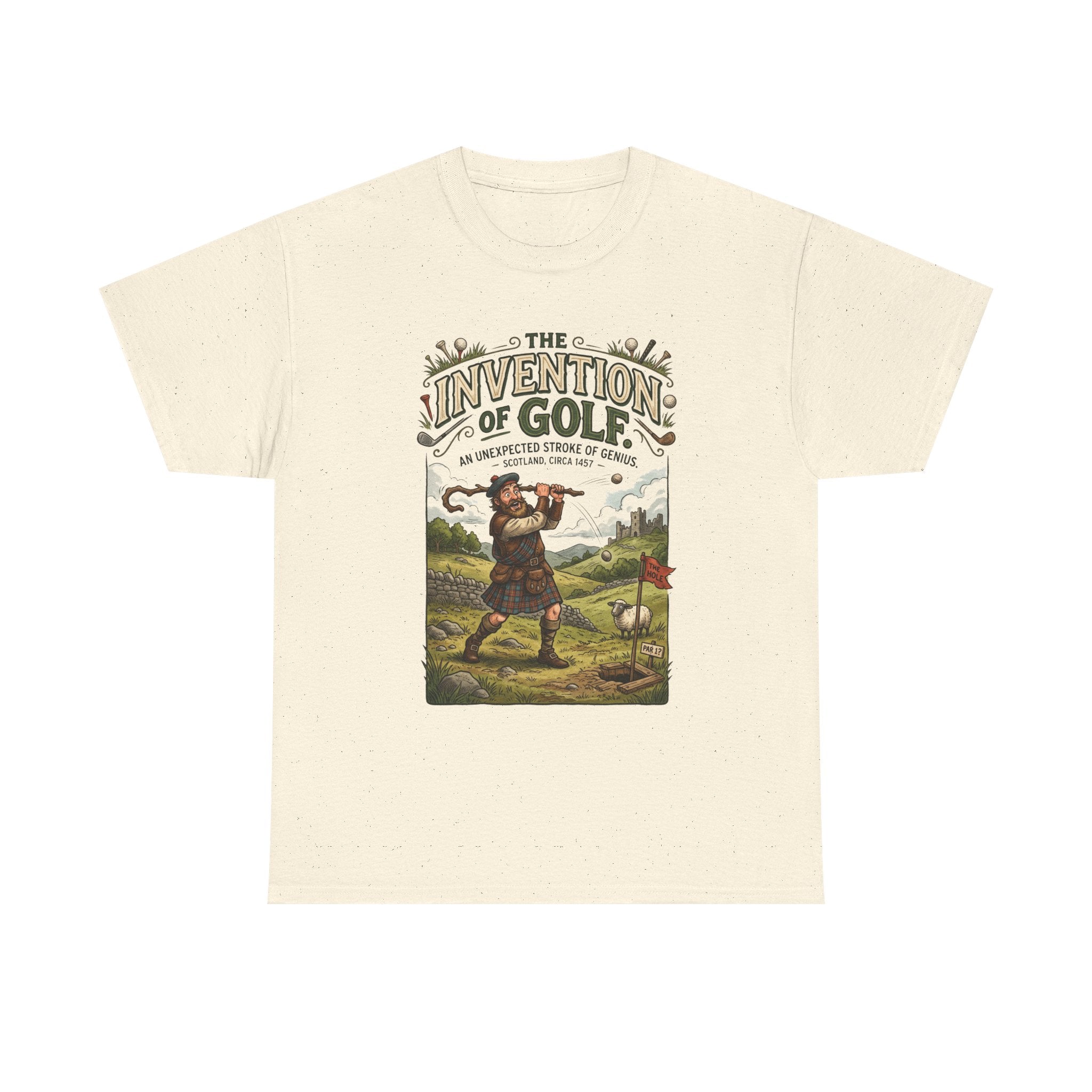 Golf Tee — 'The Invention of Golf' Vintage Golfing Graphic Shirt