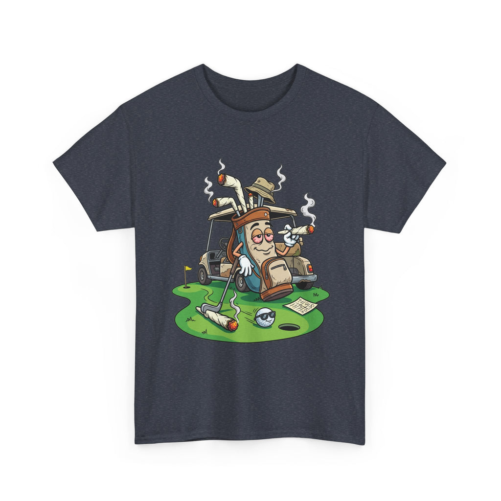 Golf weed Lounge T‑Shirt — Relaxed Golfer Cartoon Tee