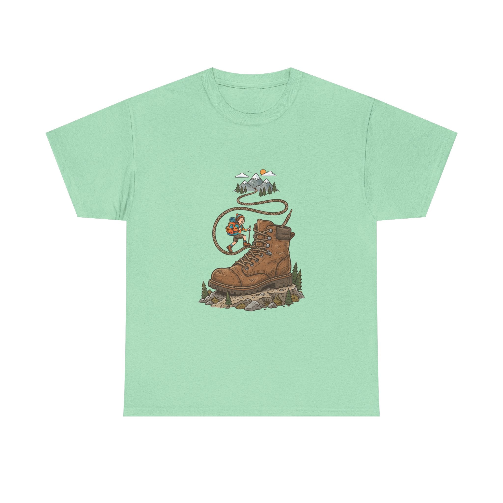 Hiking Boot Adventure Graphic Tee — Outdoor Trail Camper Shirt