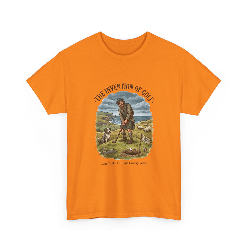 The Invention of Golf T-Shirt — Vintage Golfer Illustration Tee
